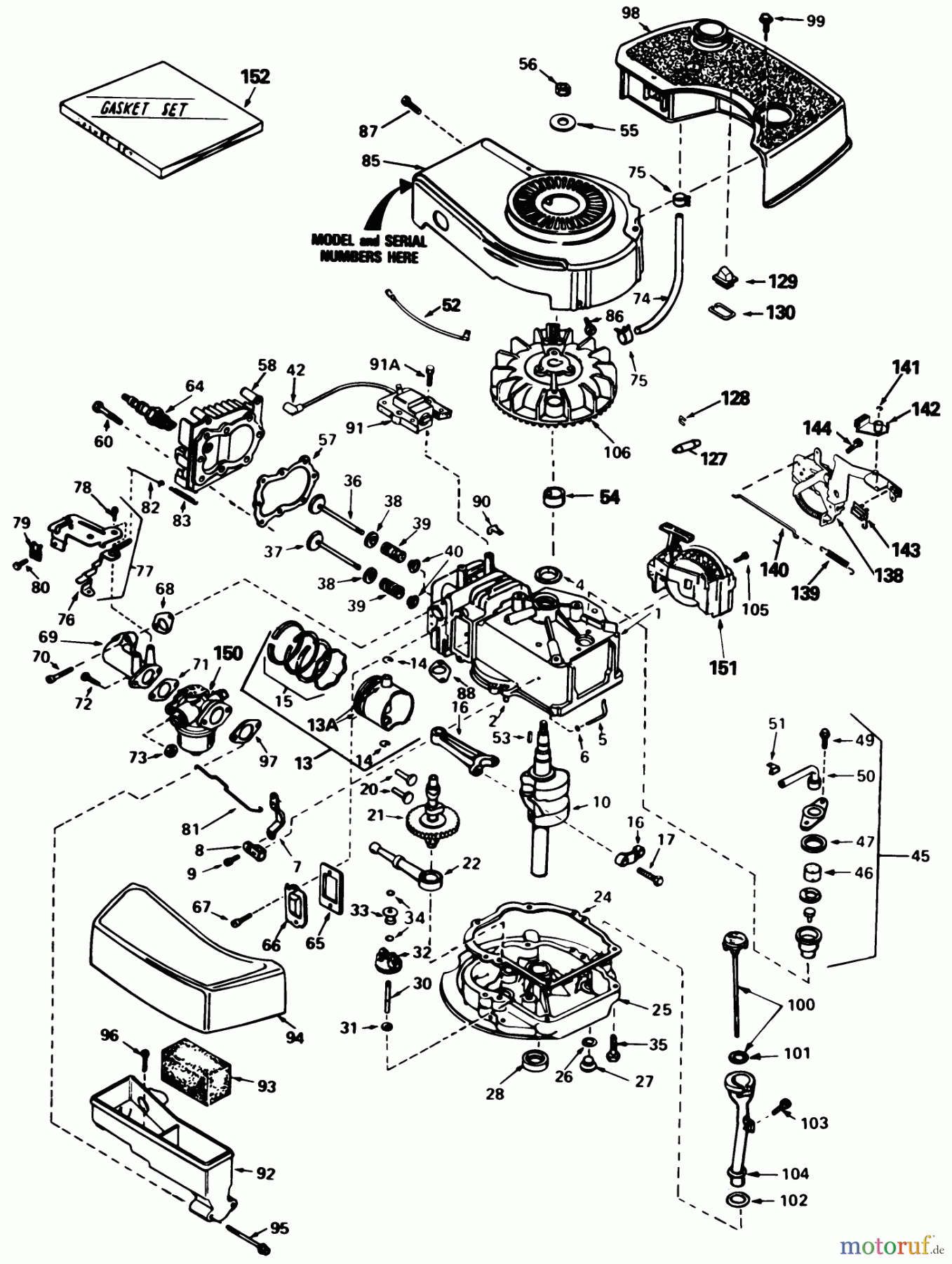  Toro Neu Mowers, Walk-Behind Seite 1 20570 - Toro Lawnmower, 1983 (3000001-3999999) ENGINE TECUMSEH MODEL TNT100-10085E