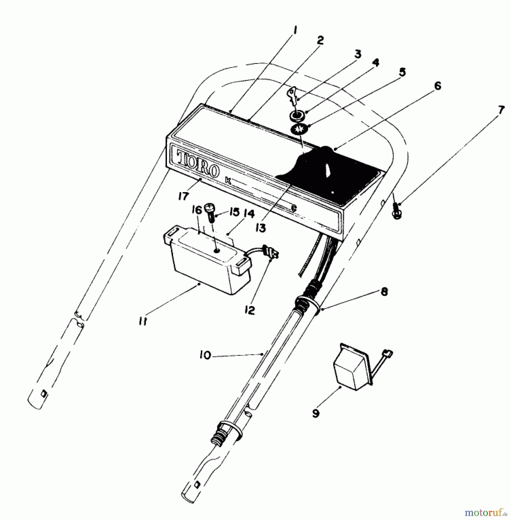  Toro Neu Mowers, Walk-Behind Seite 1 20574 - Toro Lawnmower, 1984 (4000001-4999999) CONTROL PANEL ASSEMBLY
