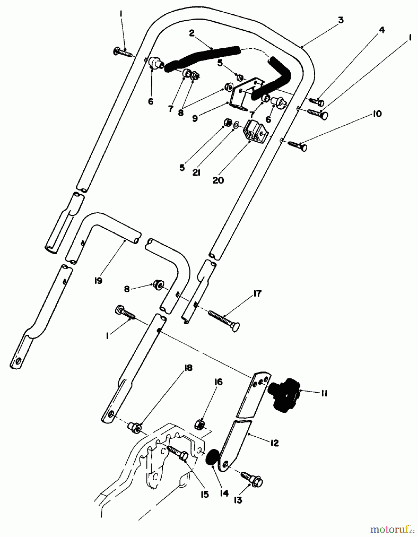  Toro Neu Mowers, Walk-Behind Seite 1 20574 - Toro Lawnmower, 1985 (5000001-5999999) HANDLE ASSEMBLY