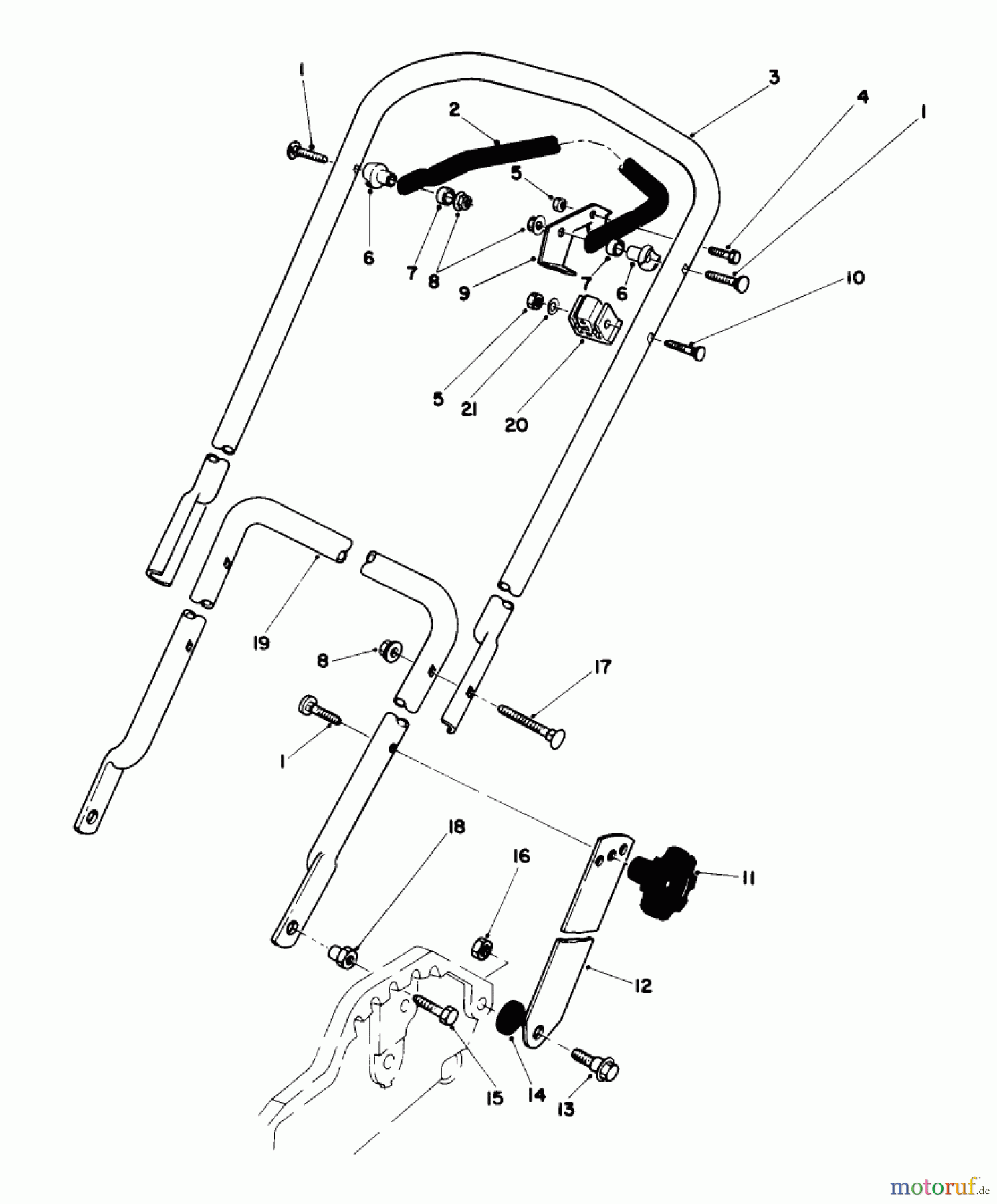  Toro Neu Mowers, Walk-Behind Seite 1 20574 - Toro Lawnmower, 1987 (7000001-7999999) HANDLE ASSEMBLY