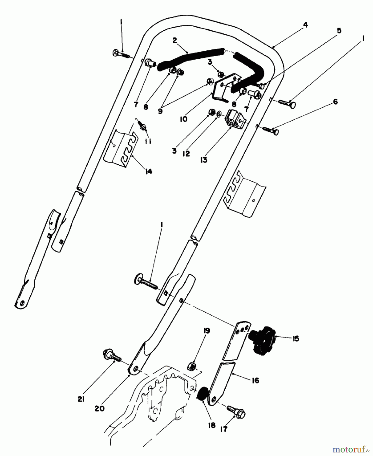  Toro Neu Mowers, Walk-Behind Seite 1 20577 - Toro Lawnmower, 1985 (5000001-5999999) HANDLE ASSEMBLY