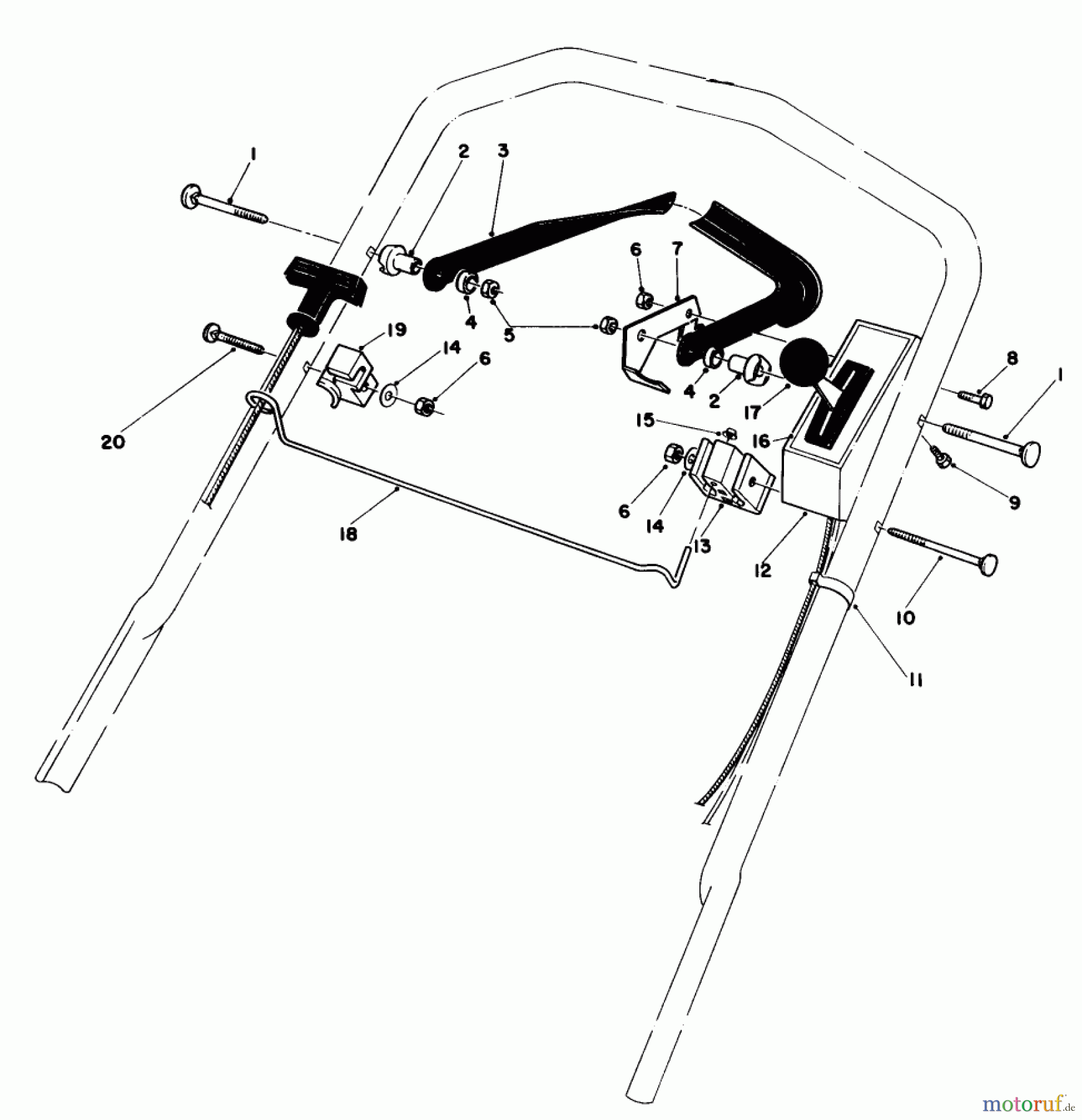 Toro Neu Mowers, Walk-Behind Seite 1 20581 - Toro Lawnmower, 1984 (4000001-4999999) CONTROL ASSEMBLY