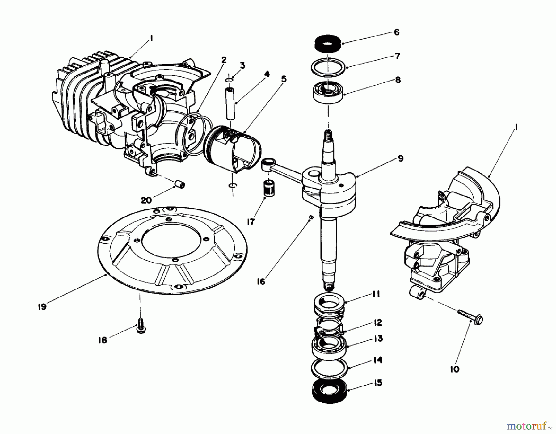  Toro Neu Mowers, Walk-Behind Seite 1 20581C - Toro Lawnmower, 1988 (8000001-8999999) ENGINE ASSEMBLY (ENGINE MODEL NO. 47PH7)