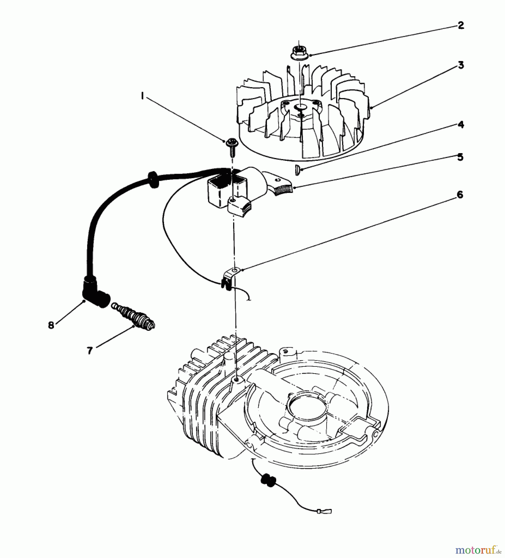  Toro Neu Mowers, Walk-Behind Seite 1 20581C - Toro Lawnmower, 1988 (8000001-8999999) IGNITION ASSEMBLY (ENGINE MODEL NO. 47PH7)