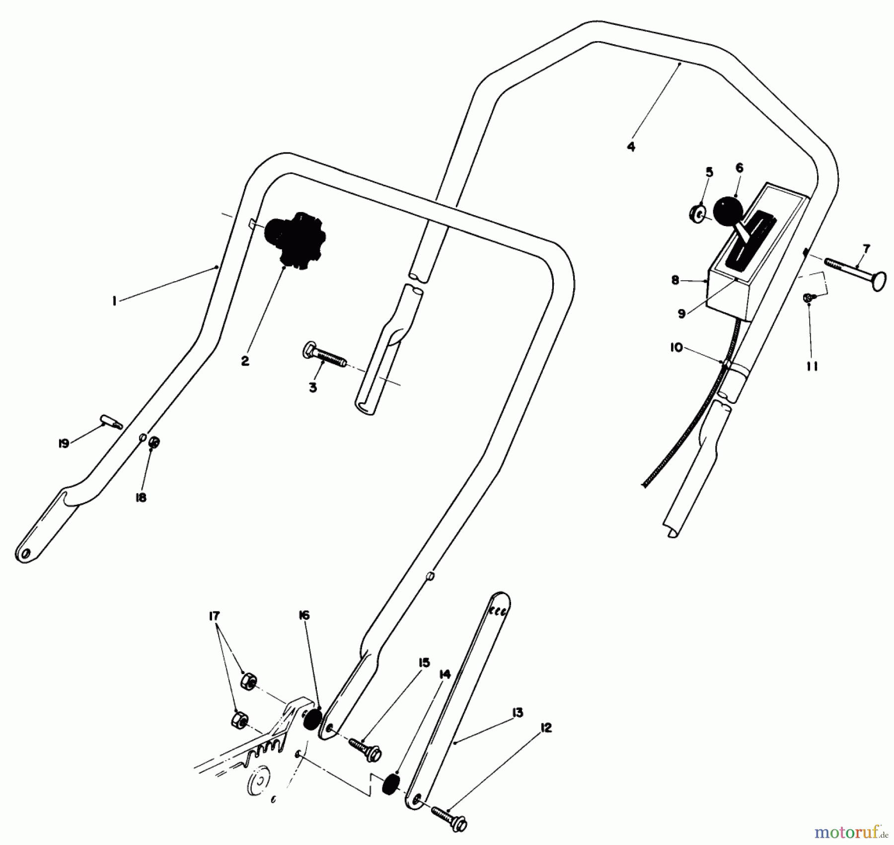  Toro Neu Mowers, Walk-Behind Seite 1 20582C - Toro Lawnmower, 1986 (6000001-6999999) HANDLE ASSEMBLY