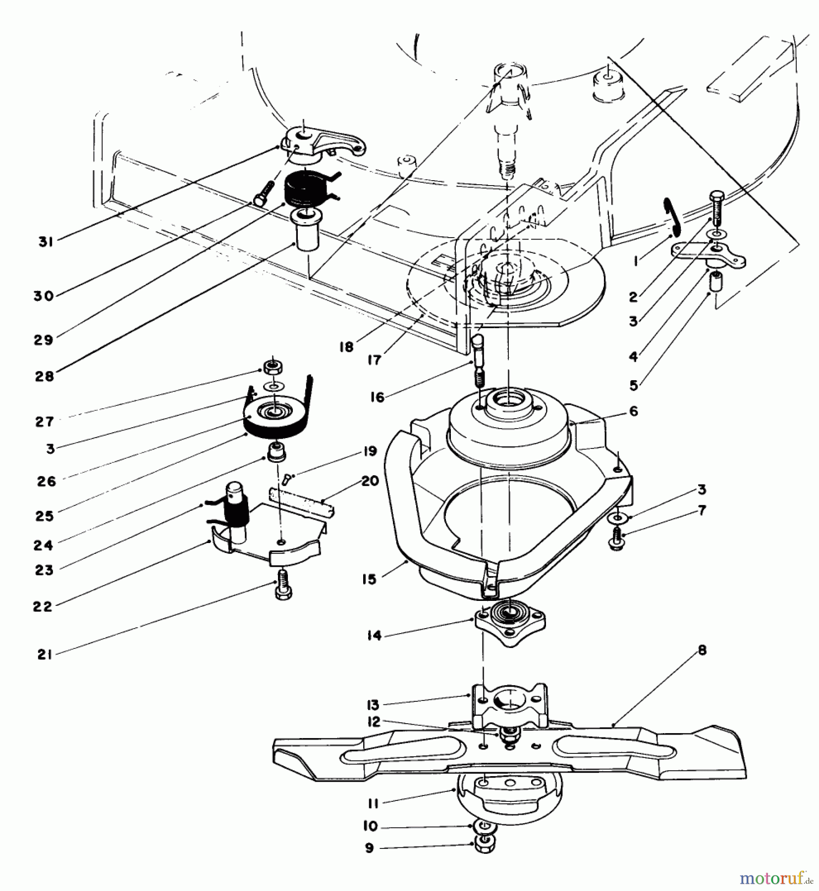  Toro Neu Mowers, Walk-Behind Seite 1 20584 - Toro Lawnmower, 1984 (4000001-4999999) BLADE BRAKE CLUTCH ASSEMBLY