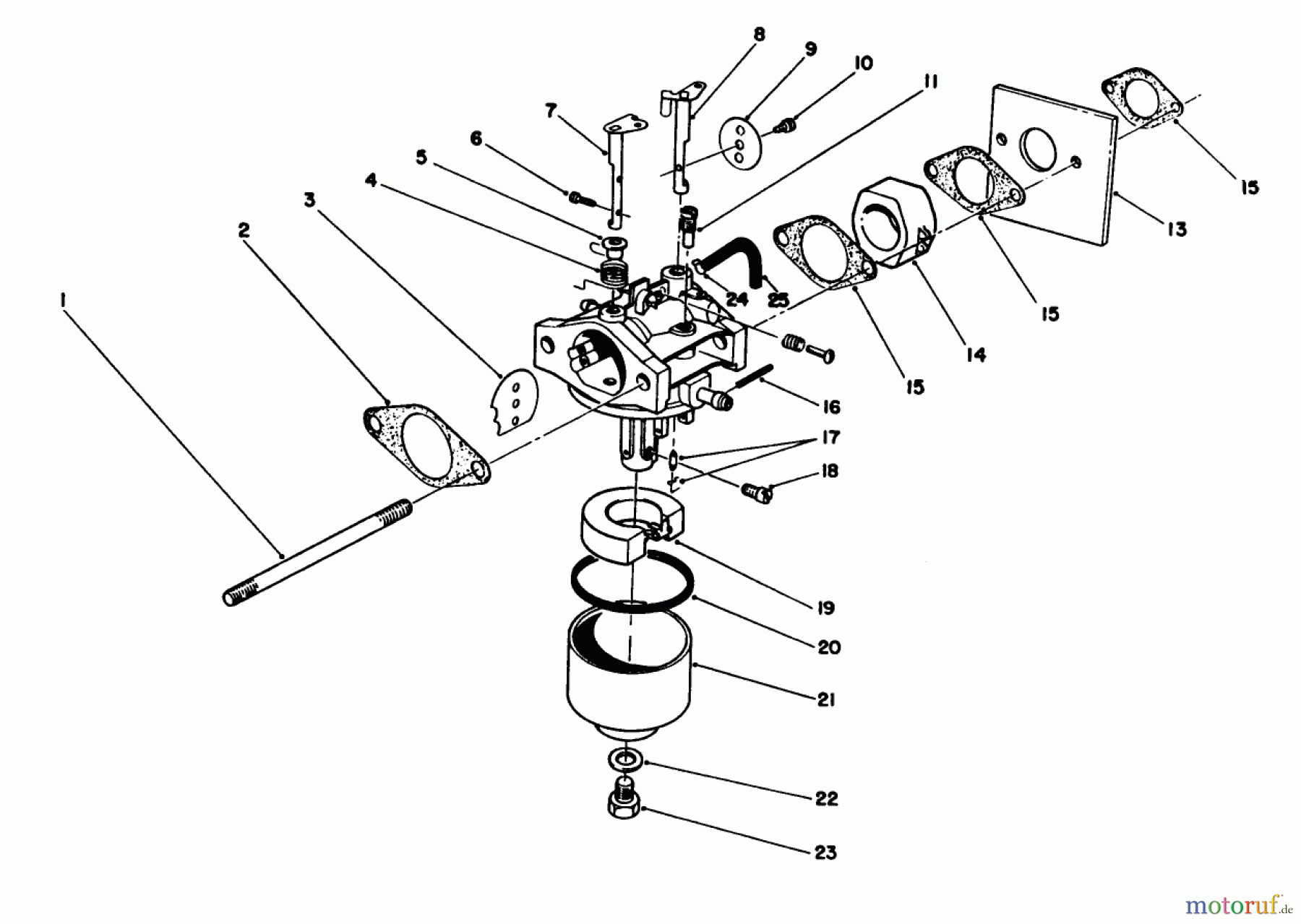  Toro Neu Mowers, Walk-Behind Seite 1 20584C - Toro Lawnmower, 1989 (9000001-9999999) CARBURETOR ASSEMBLY (ENGINE MODEL NO. 47PJ8)