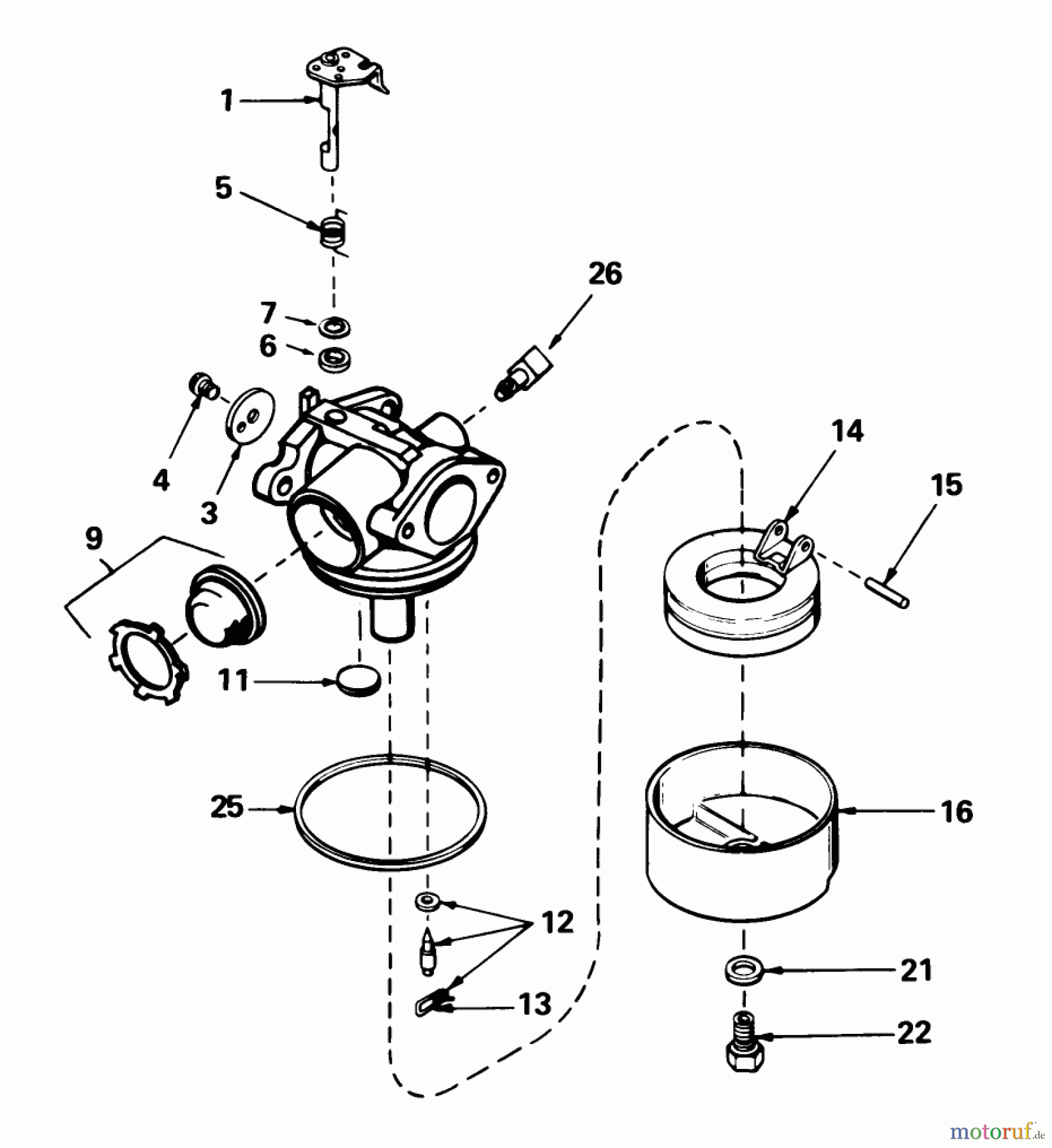  Toro Neu Mowers, Walk-Behind Seite 1 20586 - Toro Lawnmower, 1990 (0000001-0999999) CARBURETOR NO. 632098