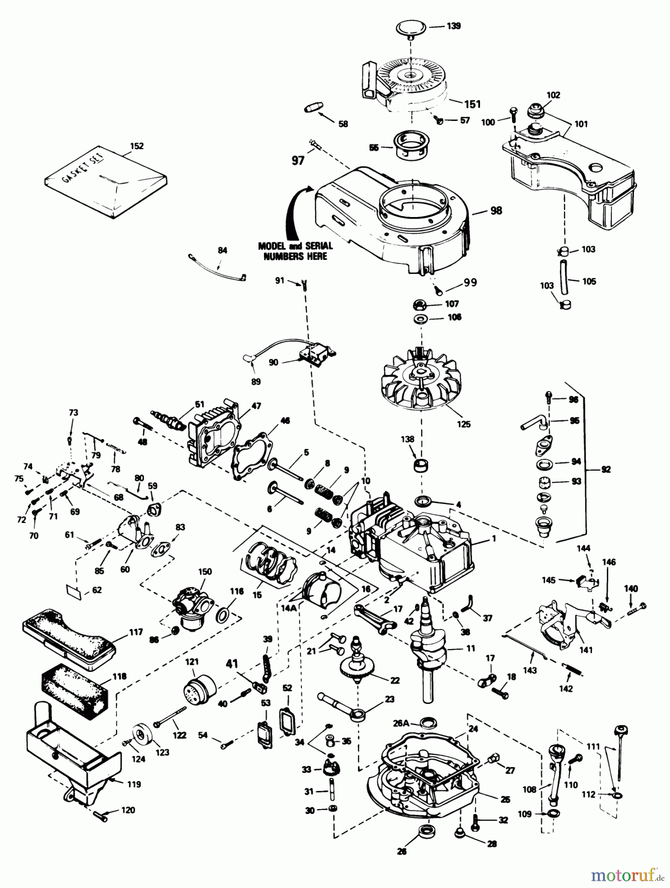  Toro Neu Mowers, Walk-Behind Seite 1 20586 - Toro Lawnmower, 1987 (7000001-7999999) ENGINE MODEL TVS100-44012A