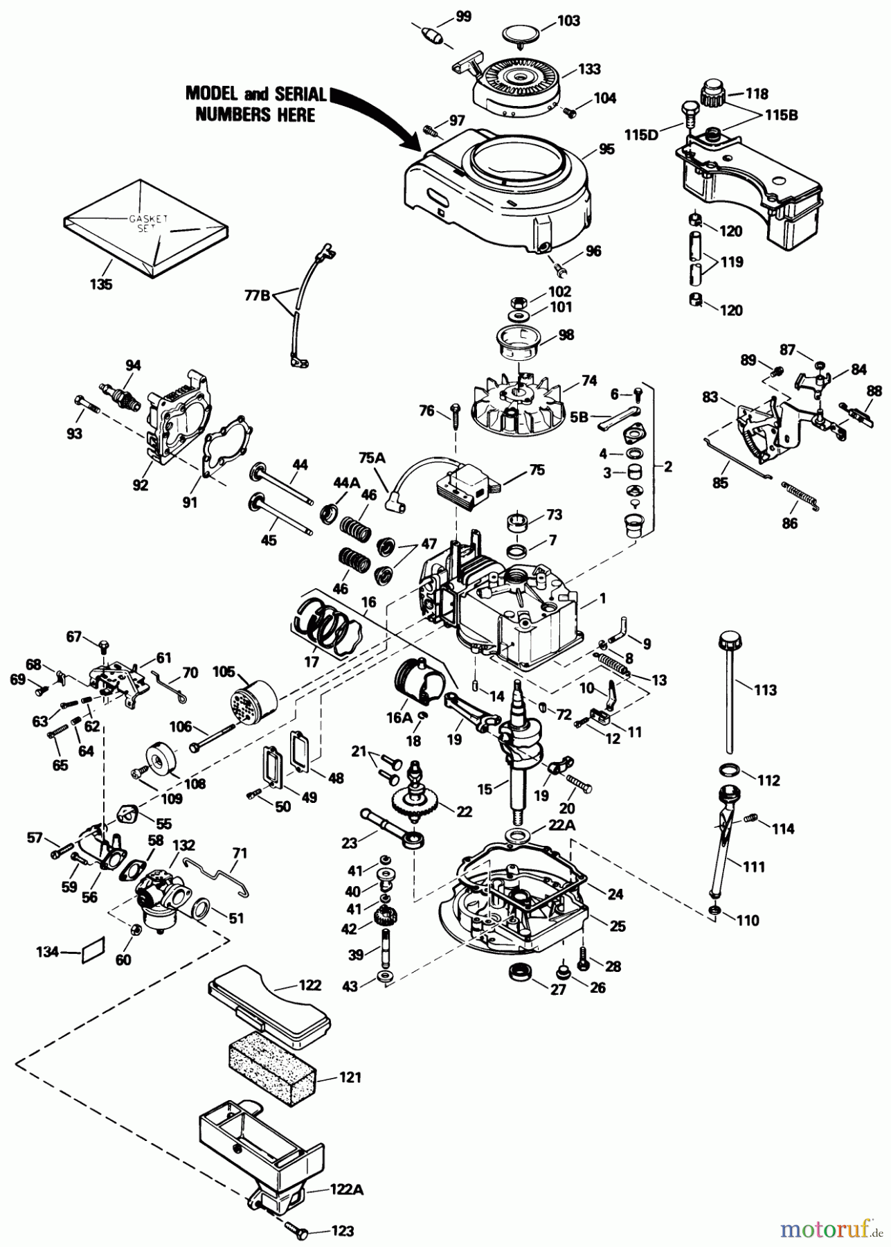  Toro Neu Mowers, Walk-Behind Seite 1 20586 - Toro Lawnmower, 1989 (9000001-9999999) ENGINE TECUMSEH MODEL NO. TVS100-44016B