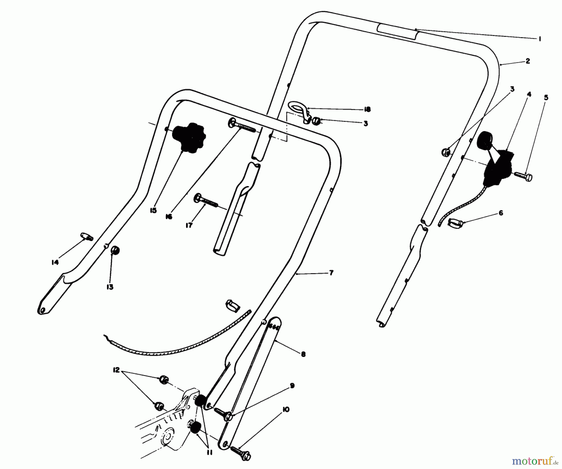  Toro Neu Mowers, Walk-Behind Seite 1 20588 - Toro Lawnmower, 1985 (5000001-5999999) HANDLE ASSEMBLY