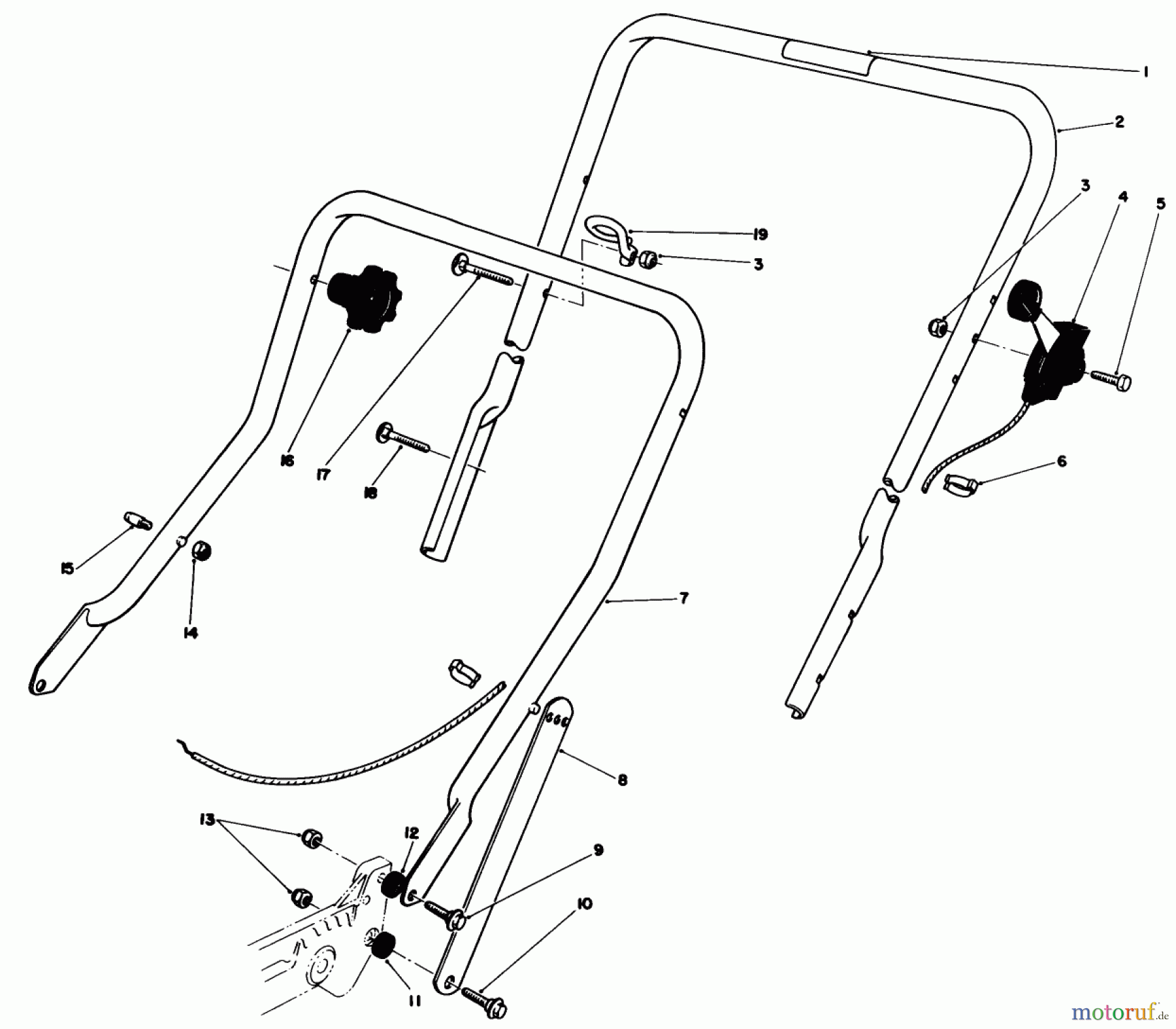  Toro Neu Mowers, Walk-Behind Seite 1 20588 - Toro Lawnmower, 1986 (6000001-6999999) HANDLE ASSEMBLY