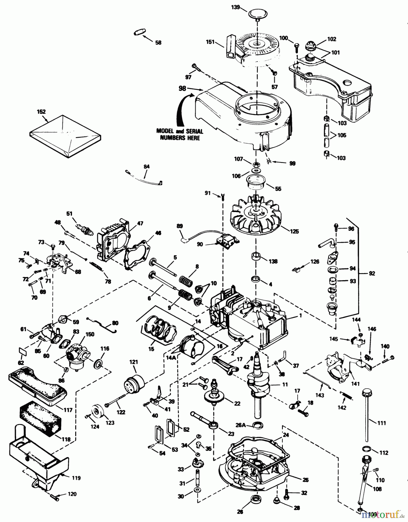  Toro Neu Mowers, Walk-Behind Seite 1 20588C - Toro Lawnmower, 1988 (8000001-8999999) ENGINE MODEL NO. TVS100-44011B