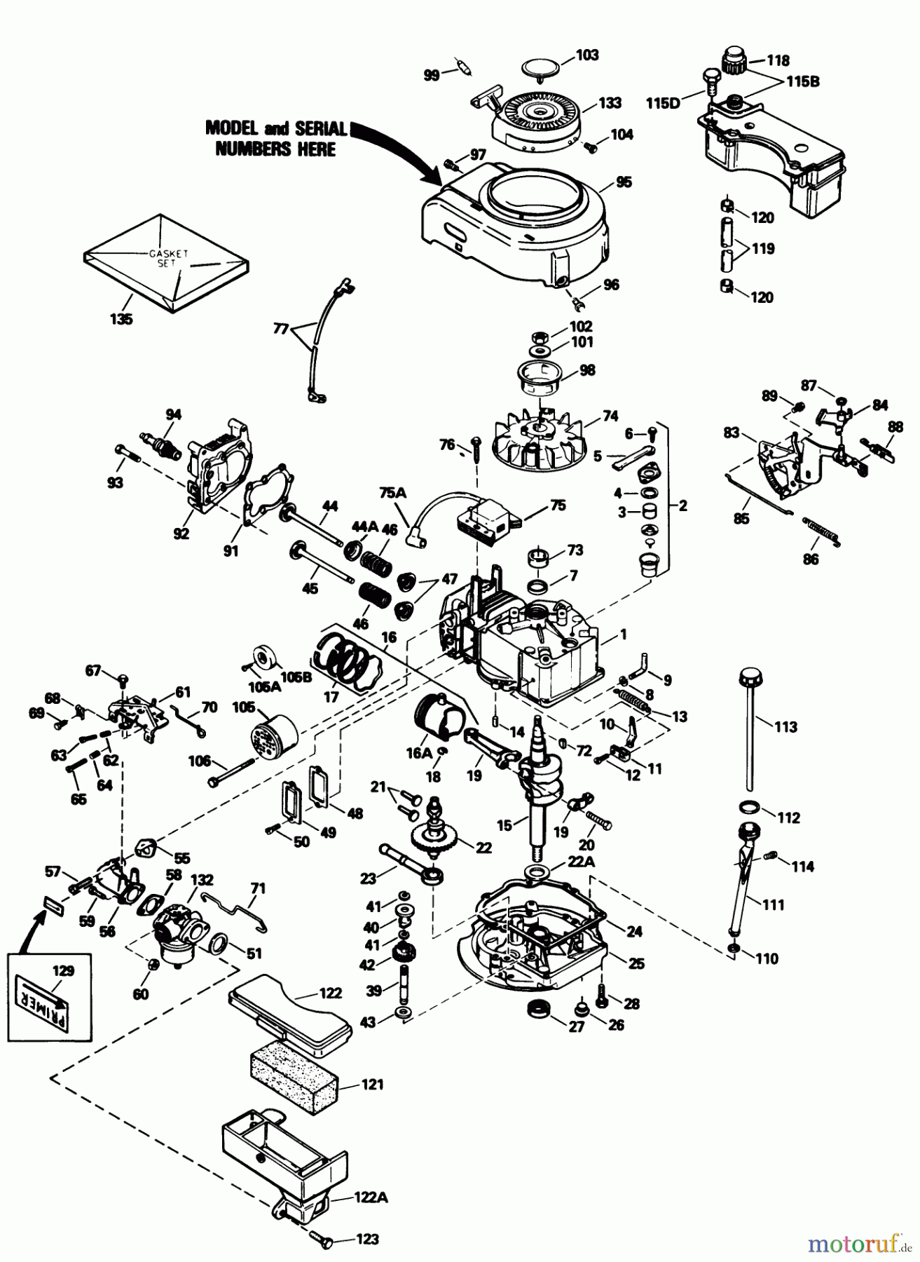  Toro Neu Mowers, Walk-Behind Seite 1 20588C - Toro Lawnmower, 1989 (9000001-9999999) ENGINE TECUMSEH MODEL NO. TVS100-44020B