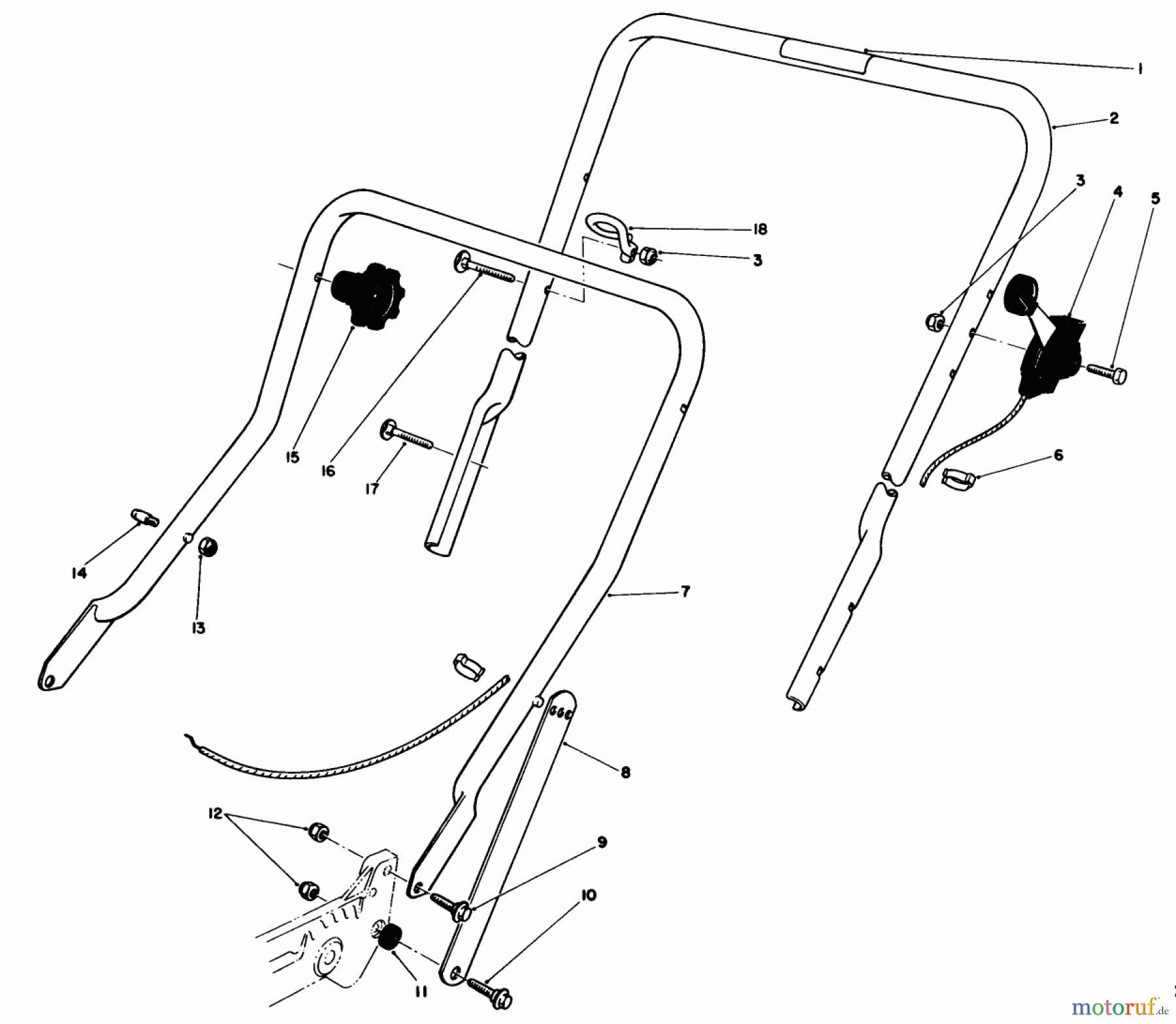  Toro Neu Mowers, Walk-Behind Seite 1 20588C - Toro Lawnmower, 1989 (9000001-9999999) HANDLE ASSEMBLY