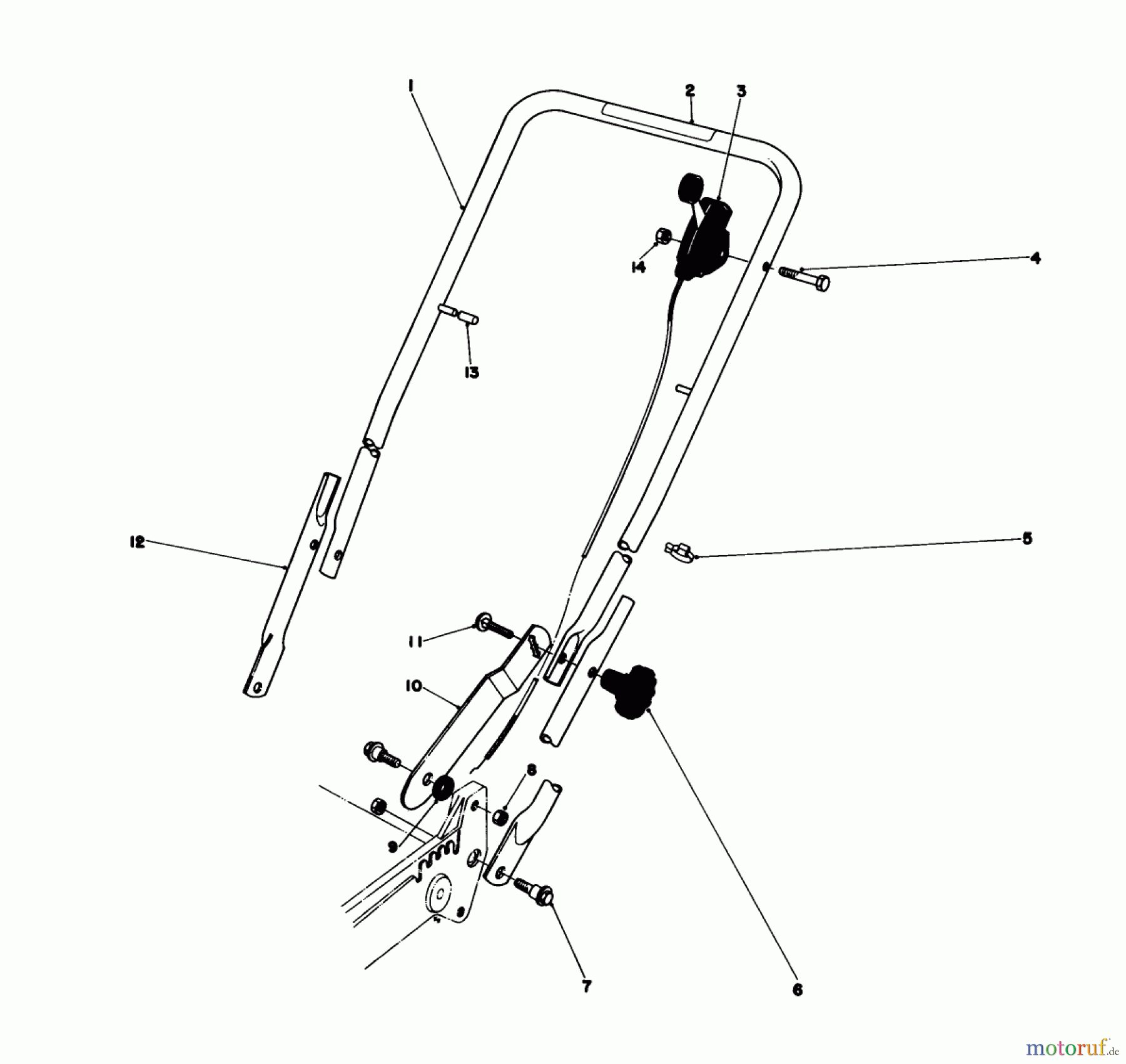  Toro Neu Mowers, Walk-Behind Seite 1 20610 - Toro Lawnmower, 1979 (9000001-9999999) HANDLE ASSEMBLY