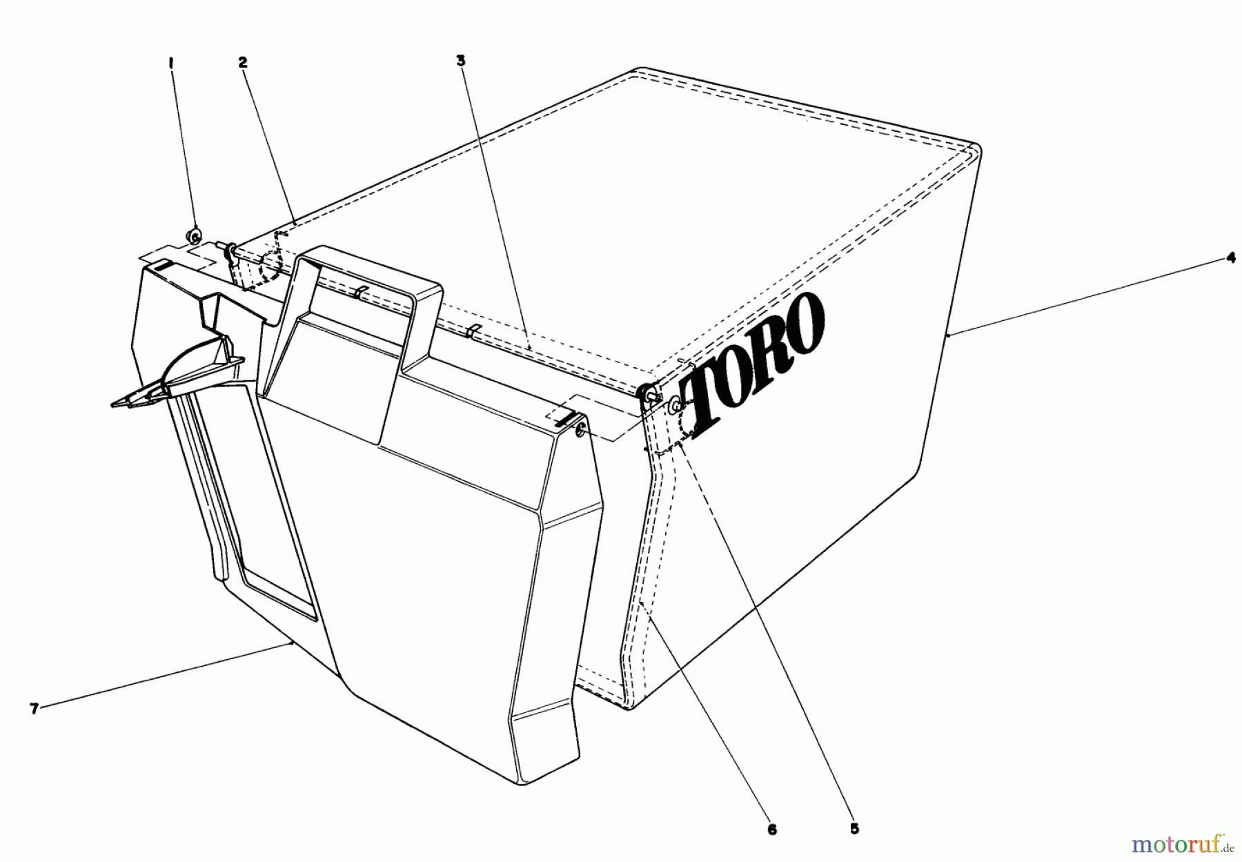  Toro Neu Mowers, Walk-Behind Seite 1 20610 - Toro Lawnmower, 1980 (0000001-0999999) GRASS BAG ASSEMBLY