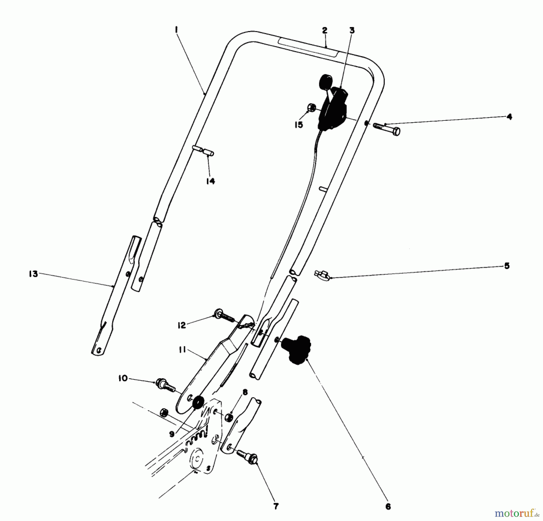  Toro Neu Mowers, Walk-Behind Seite 1 20610 - Toro Lawnmower, 1981 (1000001-1999999) HANDLE ASSEMBLY