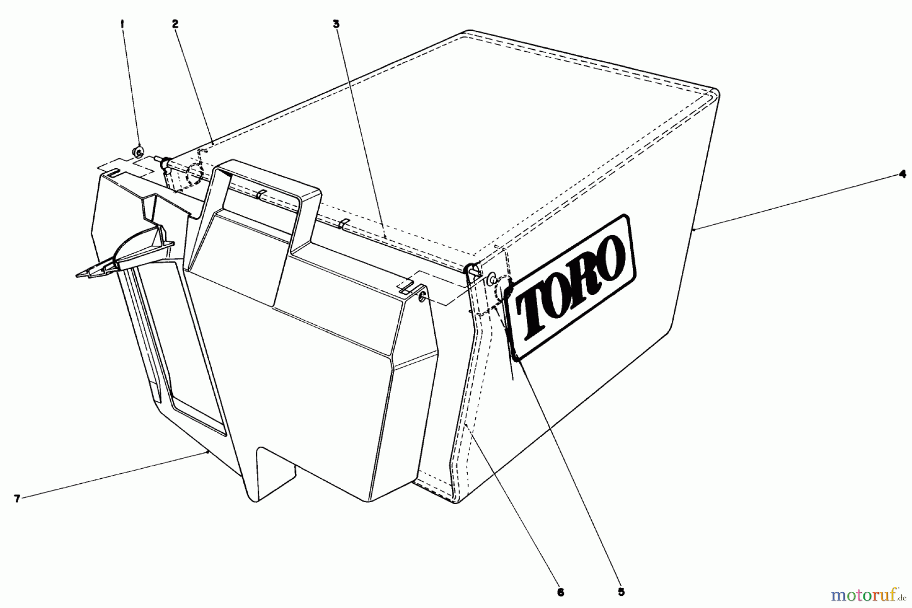  Toro Neu Mowers, Walk-Behind Seite 1 20610 - Toro Lawnmower, 1984 (4000001-4999999) GRASS BAG ASSEMBLY NO. 11-0159