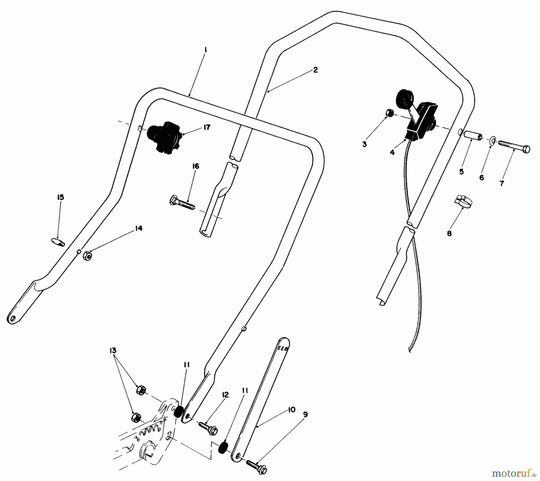  Toro Neu Mowers, Walk-Behind Seite 1 20610C - Toro Lawnmower, 1985 (5000001-5999999) HANDLE ASSEMBLY