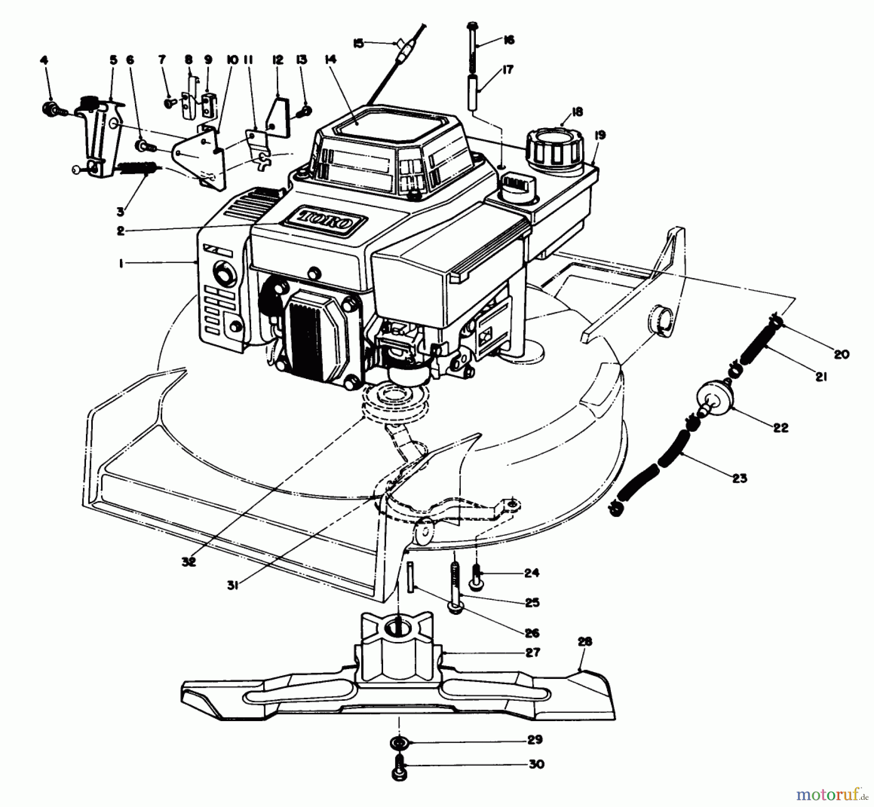  Toro Neu Mowers, Walk-Behind Seite 1 20620 - Toro Lawnmower, 1987 (7000001-7999999) ENGINE ASSEMBLY