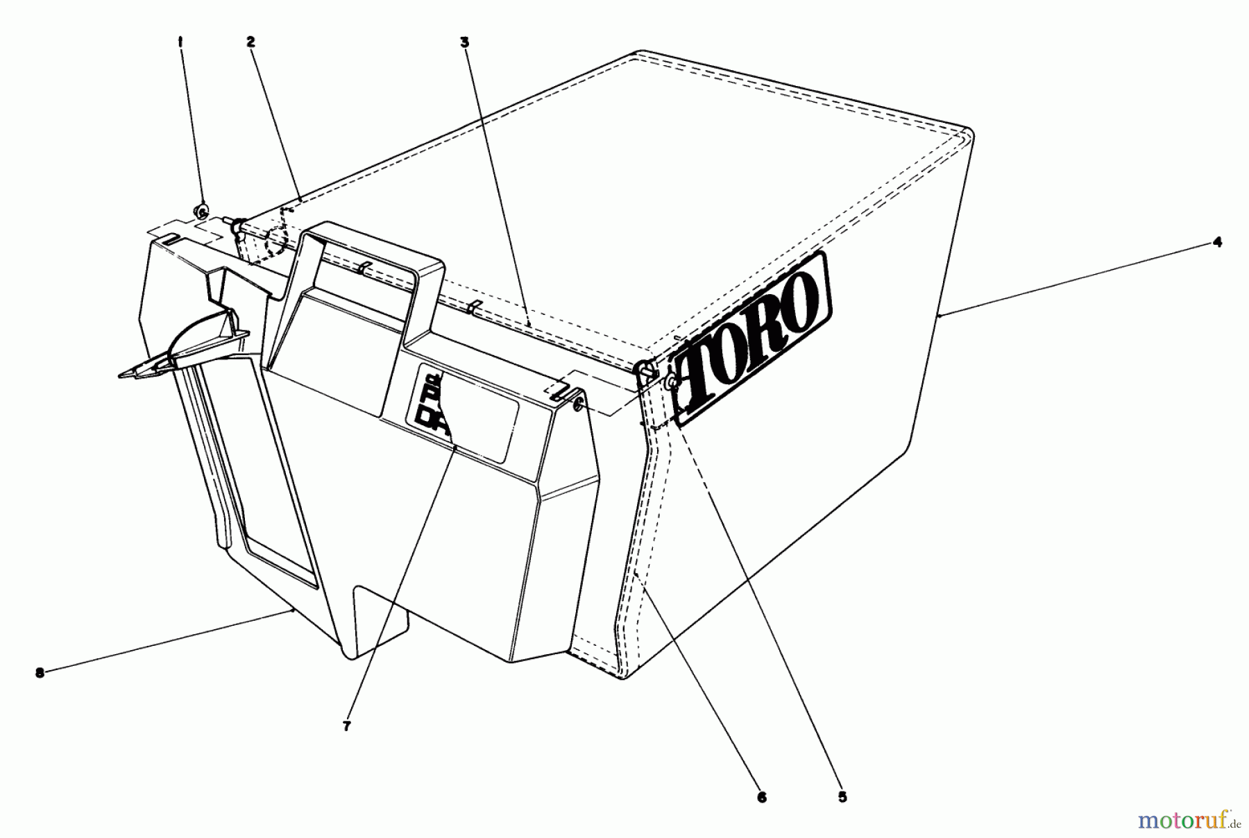  Toro Neu Mowers, Walk-Behind Seite 1 20620 - Toro Lawnmower, 1987 (7000001-7999999) GRASS BAG ASSEMBLY NO.11-0189