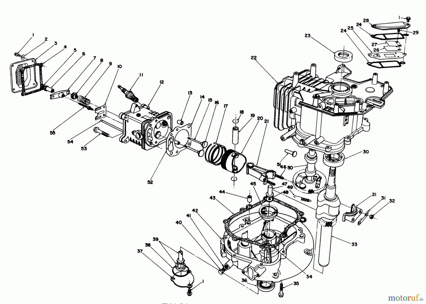  Toro Neu Mowers, Walk-Behind Seite 1 20620 - Toro Lawnmower, 1988 (8000001-8999999) ENGINE ASSEMBLY (MODEL NO. VMH7)