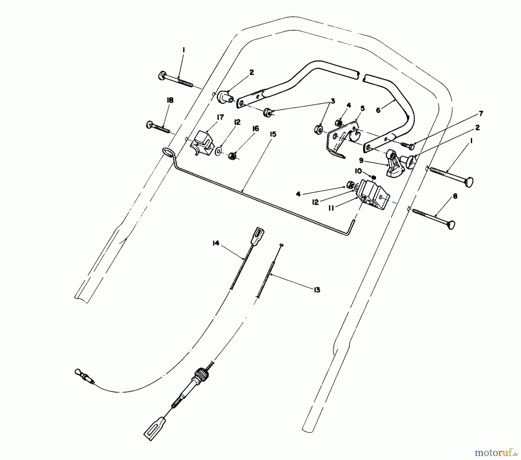  Toro Neu Mowers, Walk-Behind Seite 1 20620 - Toro Lawnmower, 1988 (8000001-8999999) TRACTION CONTROL ASSEMBLY