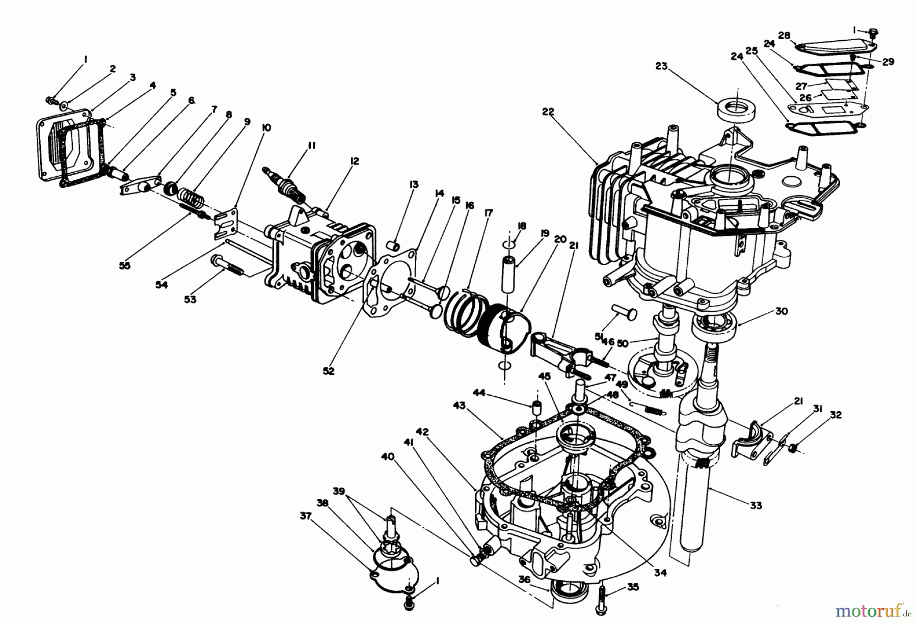  Toro Neu Mowers, Walk-Behind Seite 1 20620C - Toro Lawnmower, 1988 (8000001-8999999) ENGINE ASSEMBLY (MODEL NO. VMH7)