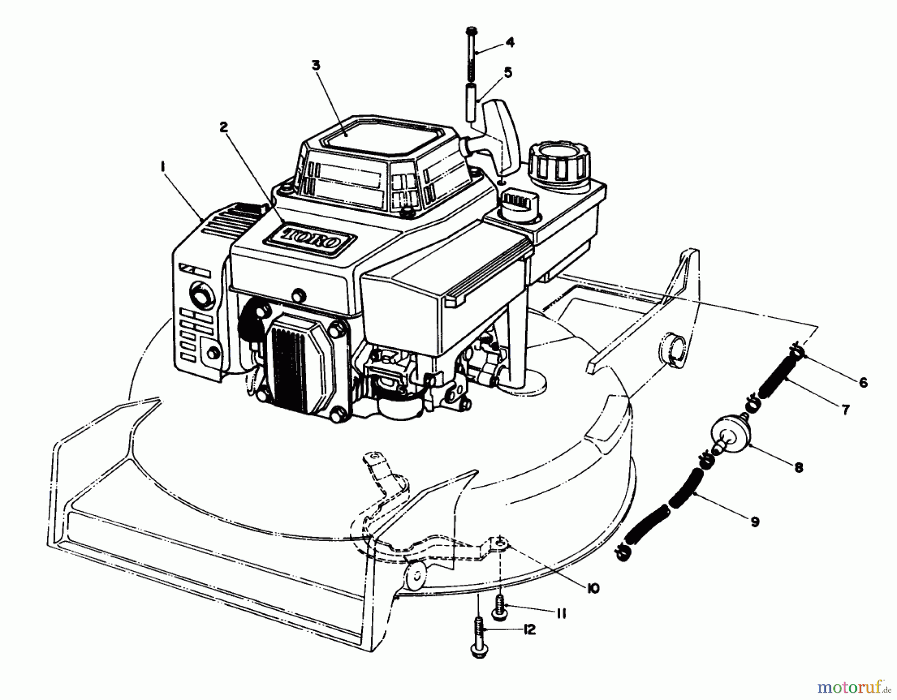  Toro Neu Mowers, Walk-Behind Seite 1 20622 - Toro Lawnmower, 1988 (8000001-8999999) ENGINE ASSEMBLY
