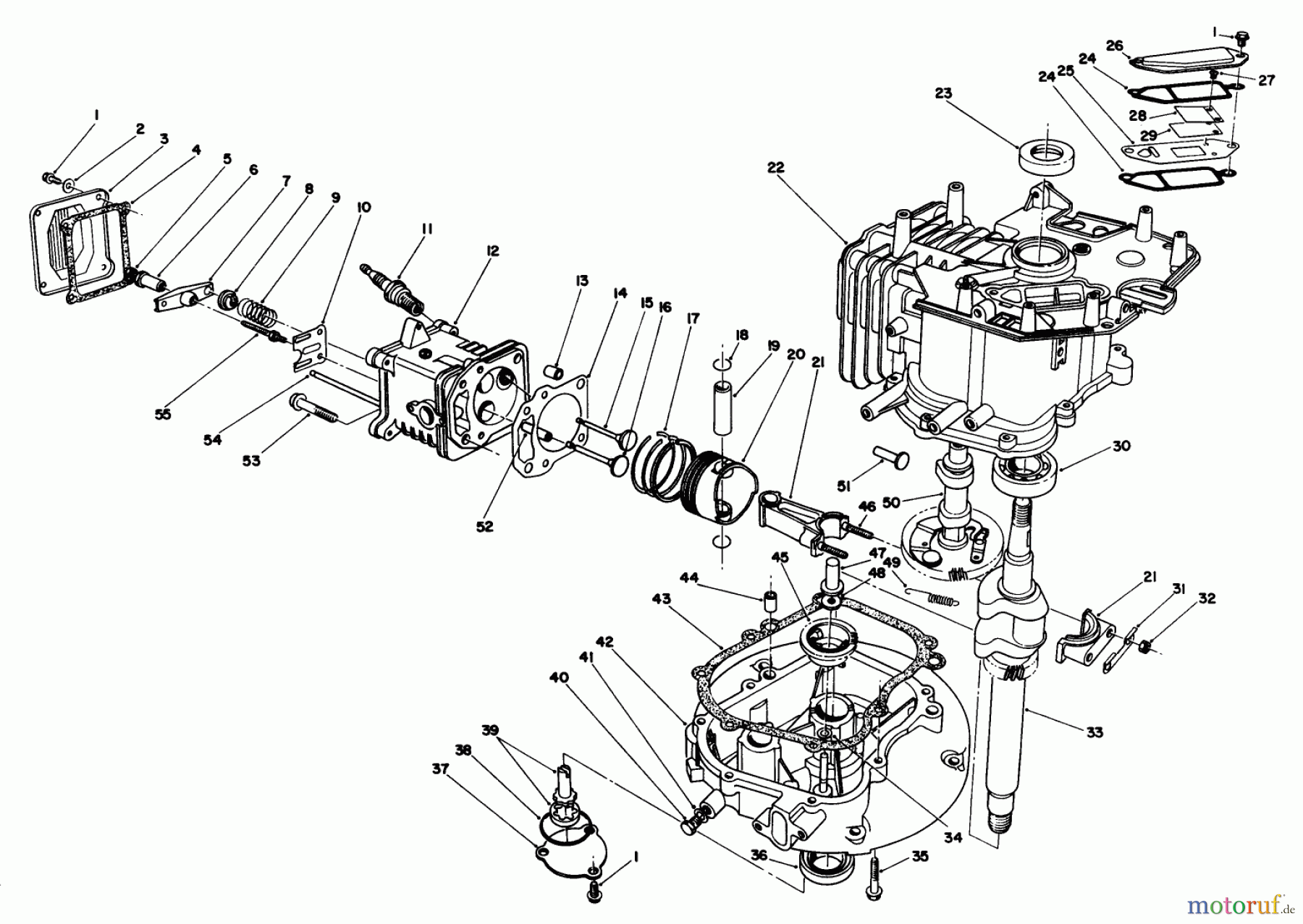  Toro Neu Mowers, Walk-Behind Seite 1 20622 - Toro Lawnmower, 1988 (8000001-8999999) ENGINE ASSEMBLY (MODEL NO. VMH7)