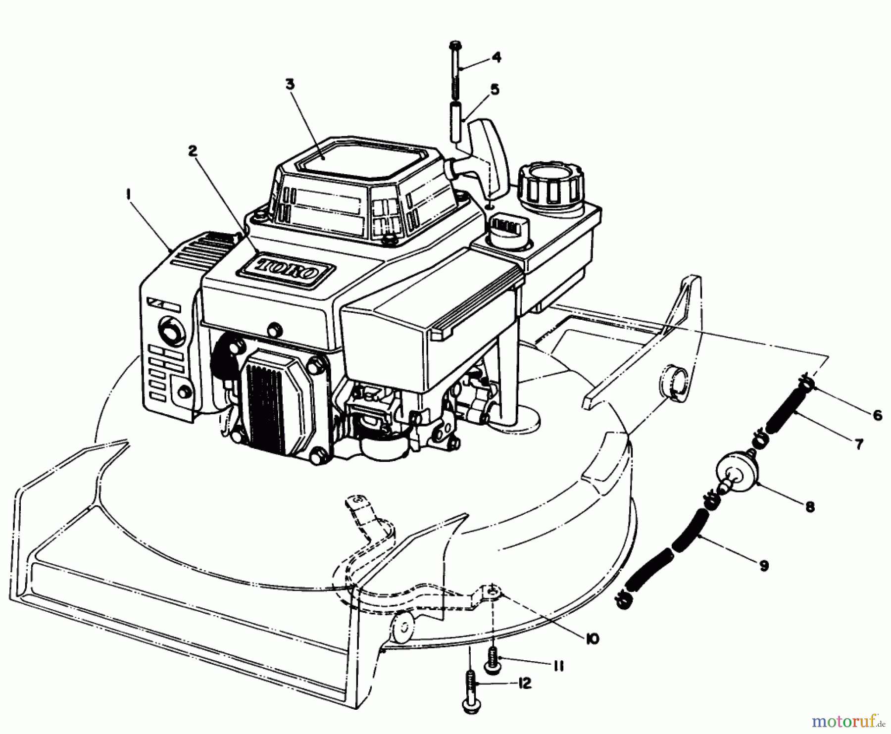  Toro Neu Mowers, Walk-Behind Seite 1 20622C - Toro Lawnmower, 1987 (7000001-7999999) ENGINE ASSEMBLY (MODEL NO. VMG6) #1