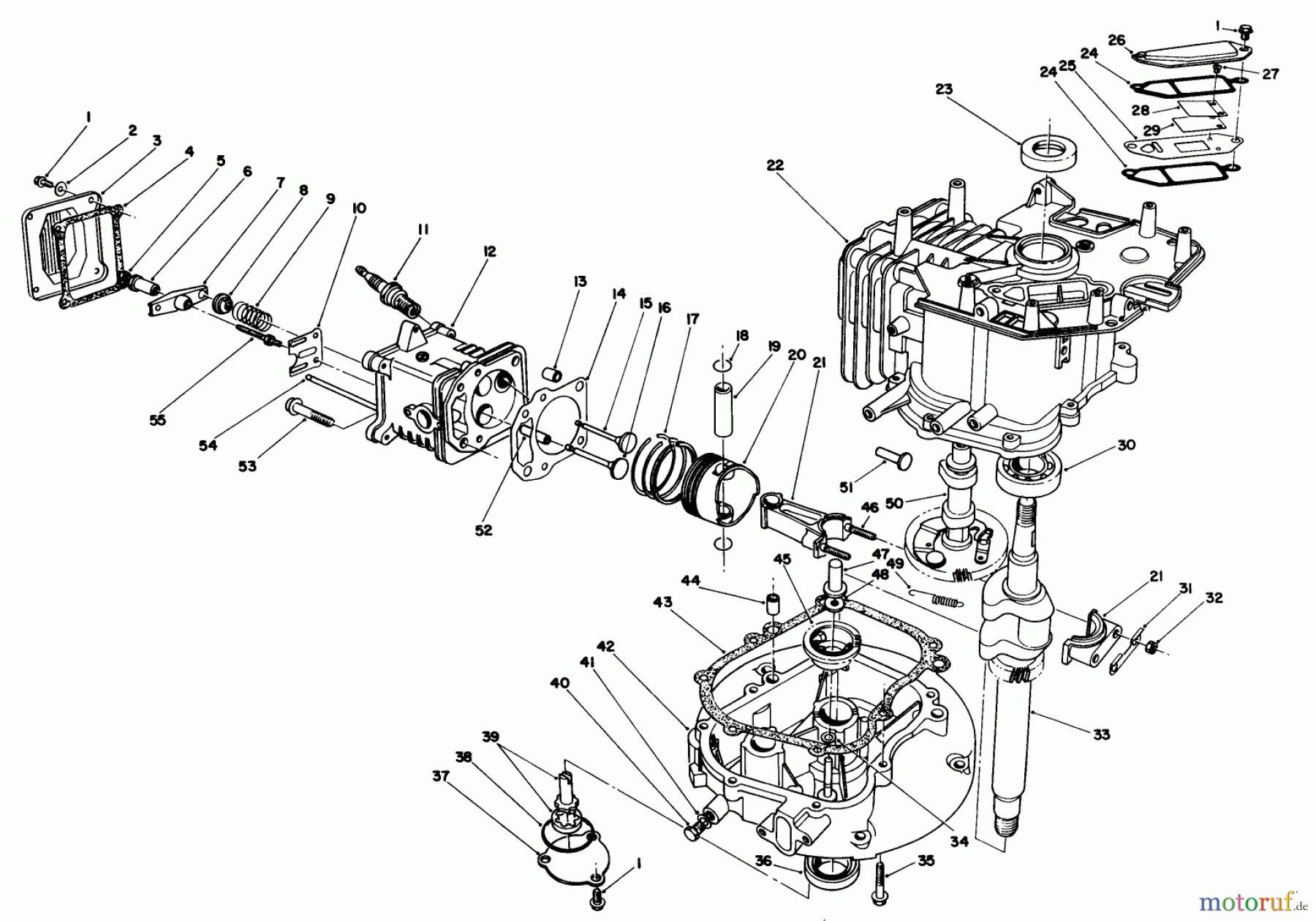  Toro Neu Mowers, Walk-Behind Seite 1 20622C - Toro Lawnmower, 1988 (8000001-8999999) ENGINE ASSEMBLY (MODEL NO. VMH7)