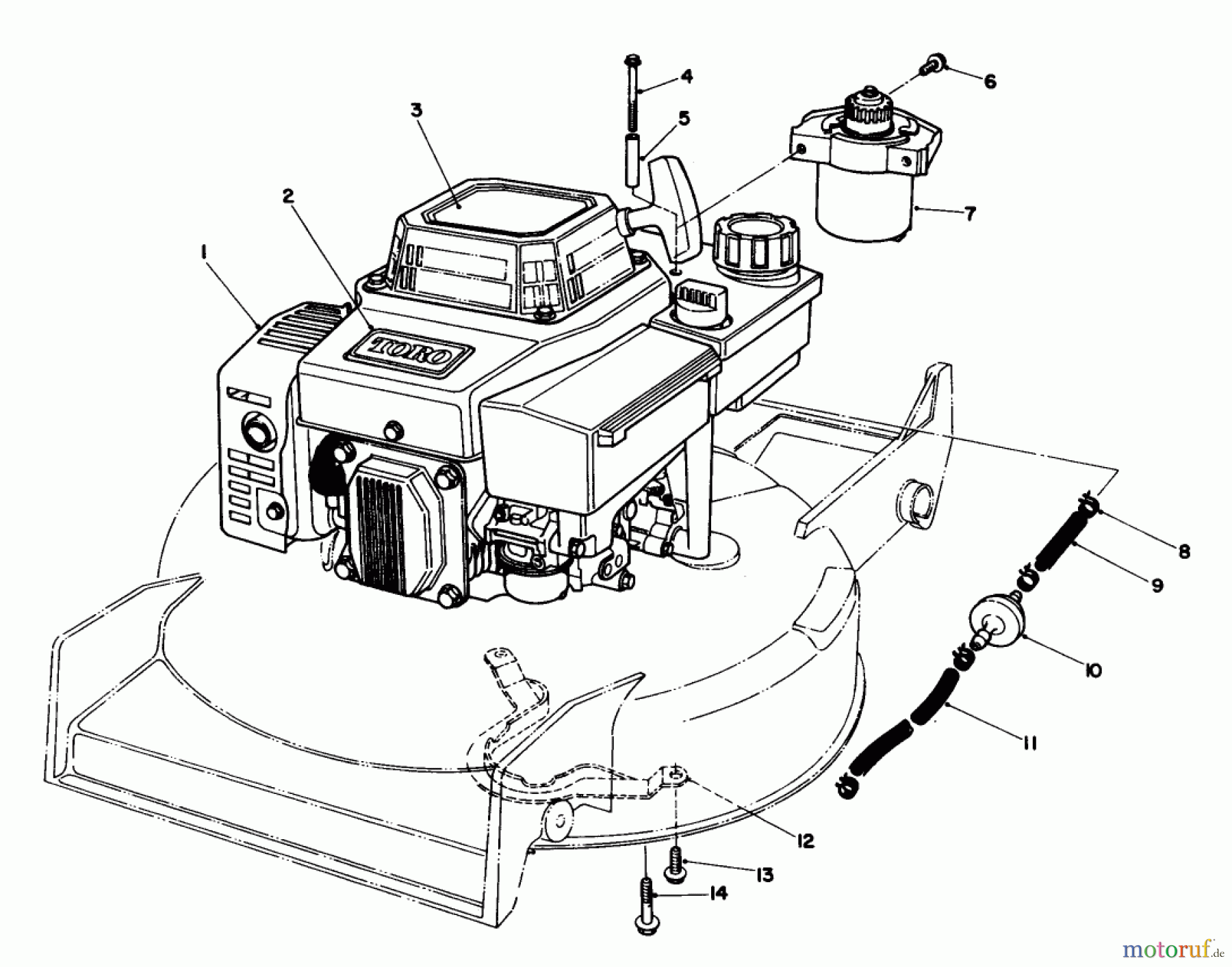  Toro Neu Mowers, Walk-Behind Seite 1 20624 - Toro Lawnmower, 1986 (6000001-6999999) ENGINE ASSEMBLY #1
