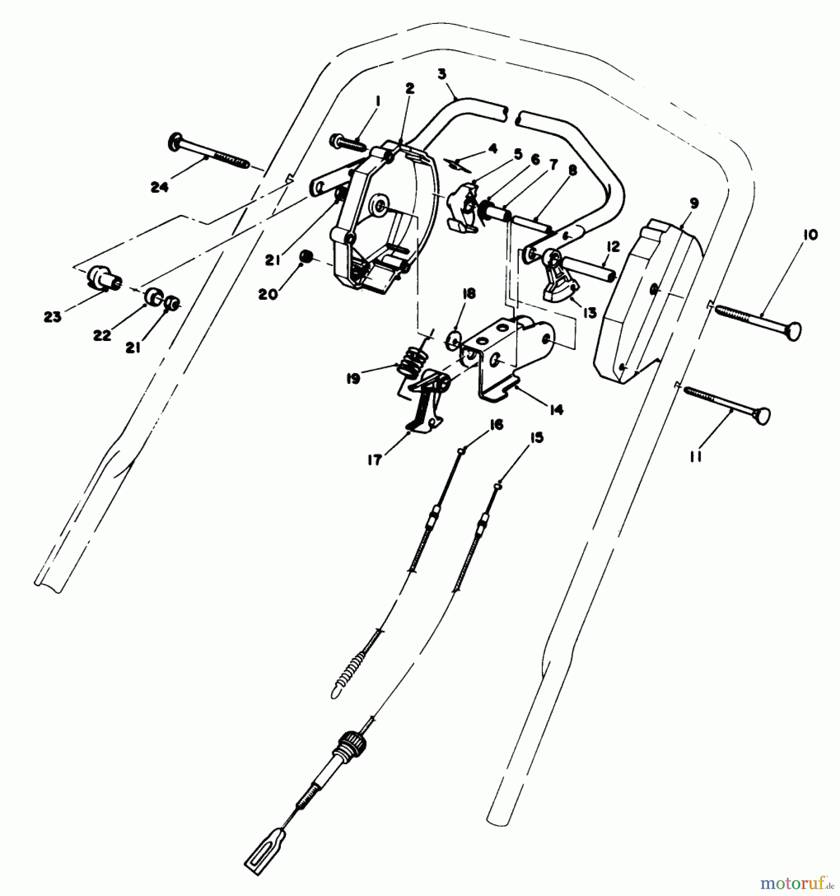  Toro Neu Mowers, Walk-Behind Seite 1 20624 - Toro Lawnmower, 1986 (6000001-6999999) TRACTION CONTROL ASSEMBLY