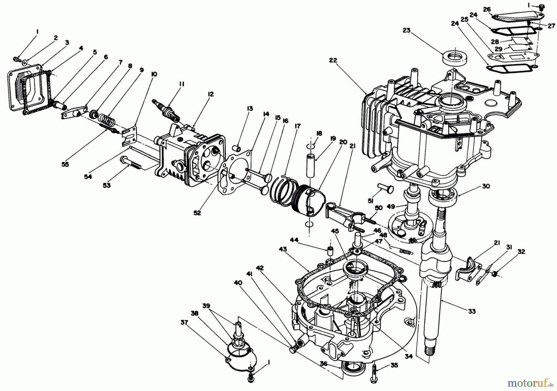  Toro Neu Mowers, Walk-Behind Seite 1 20624 - Toro Lawnmower, 1987 (7000001-7999999) ENGINE ASSEMBLY (MODEL NO. VMF5 & VMG6)