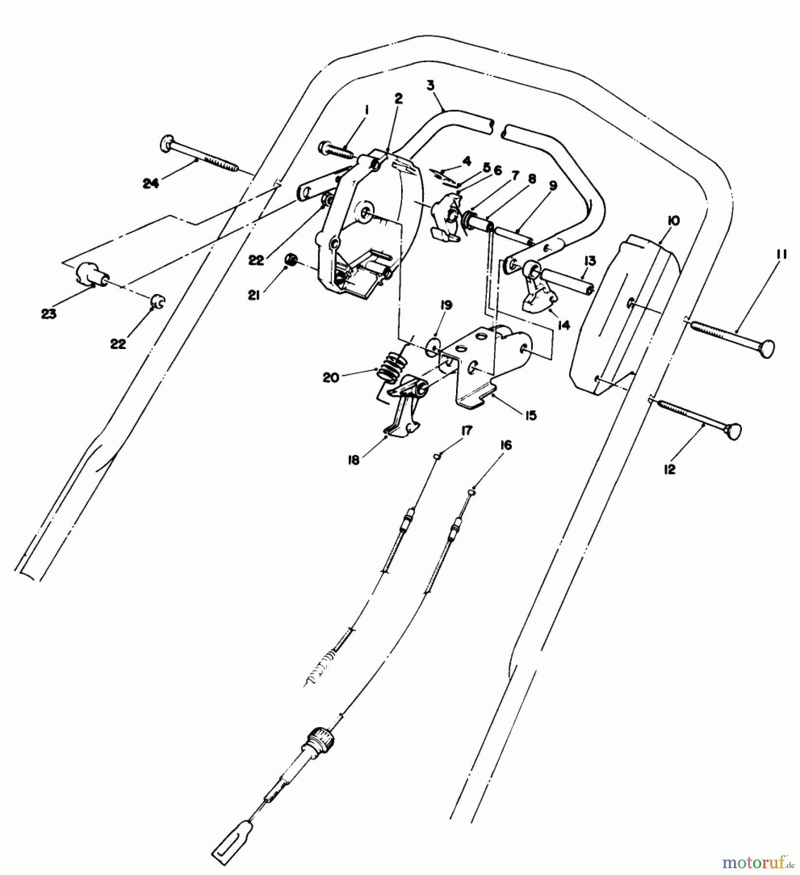  Toro Neu Mowers, Walk-Behind Seite 1 20624 - Toro Lawnmower, 1987 (7000001-7999999) TRACTION CONTROL ASSEMBLY