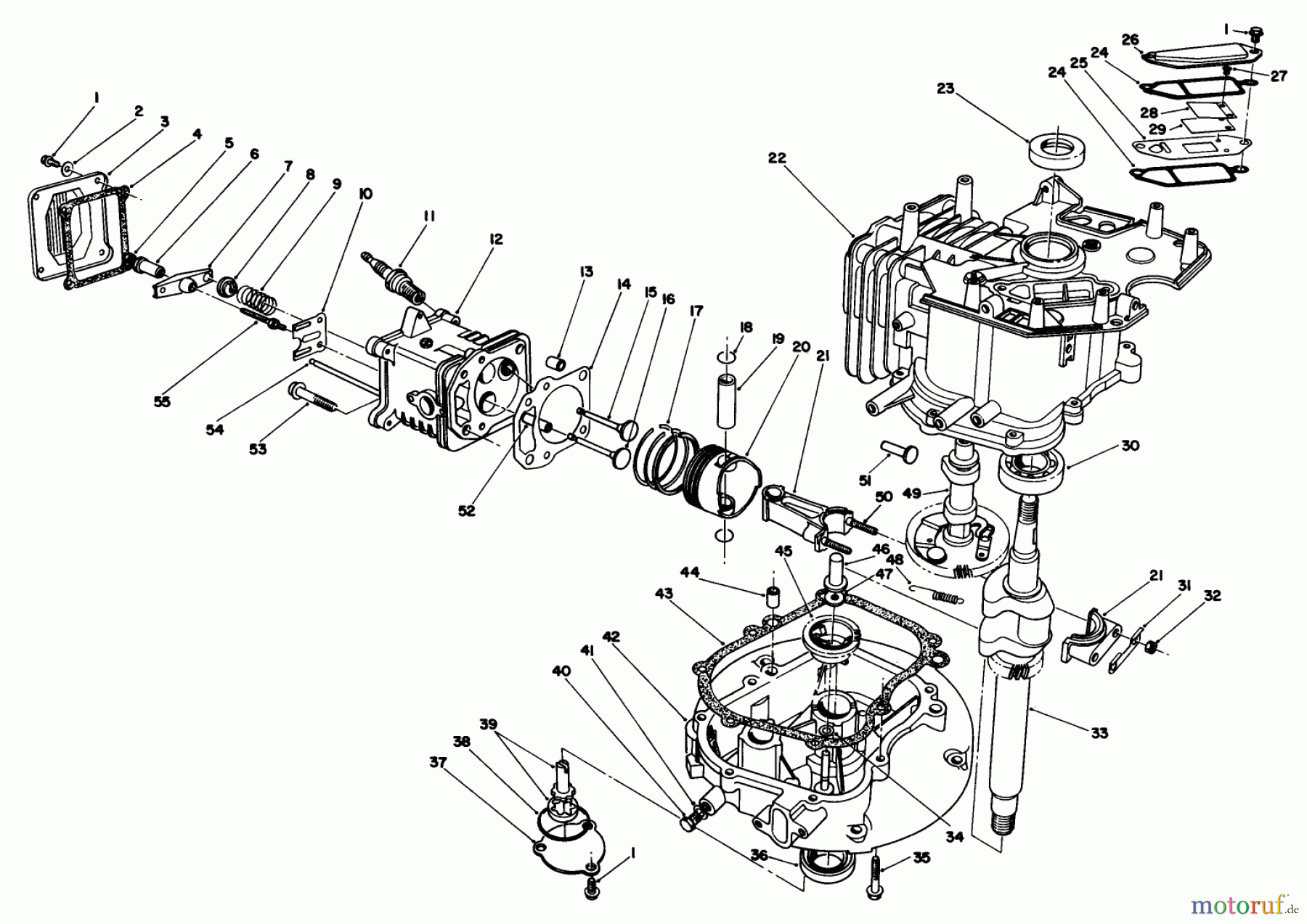  Toro Neu Mowers, Walk-Behind Seite 1 20624 - Toro Lawnmower, 1988 (8000001-8999999) ENGINE ASSEMBLY (MODEL NO. VMH7)