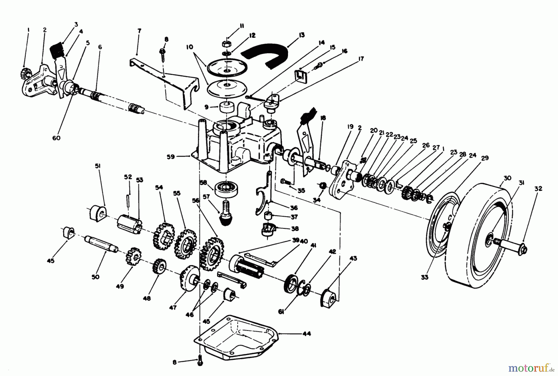  Toro Neu Mowers, Walk-Behind Seite 1 20624 - Toro Lawnmower, 1988 (8000001-8999999) GEAR CASE ASSEMBLY