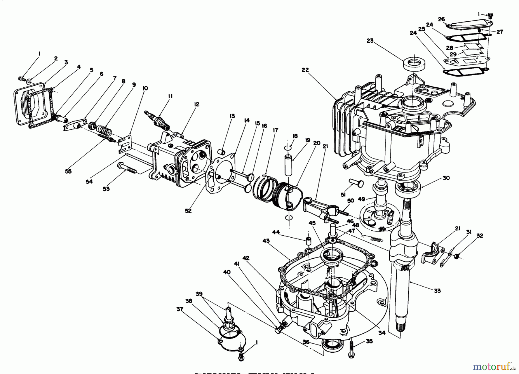  Toro Neu Mowers, Walk-Behind Seite 1 20624C - Toro Lawnmower, 1988 (8000001-8999999) ENGINE ASSEMBLY (MODEL NO. VMH7)
