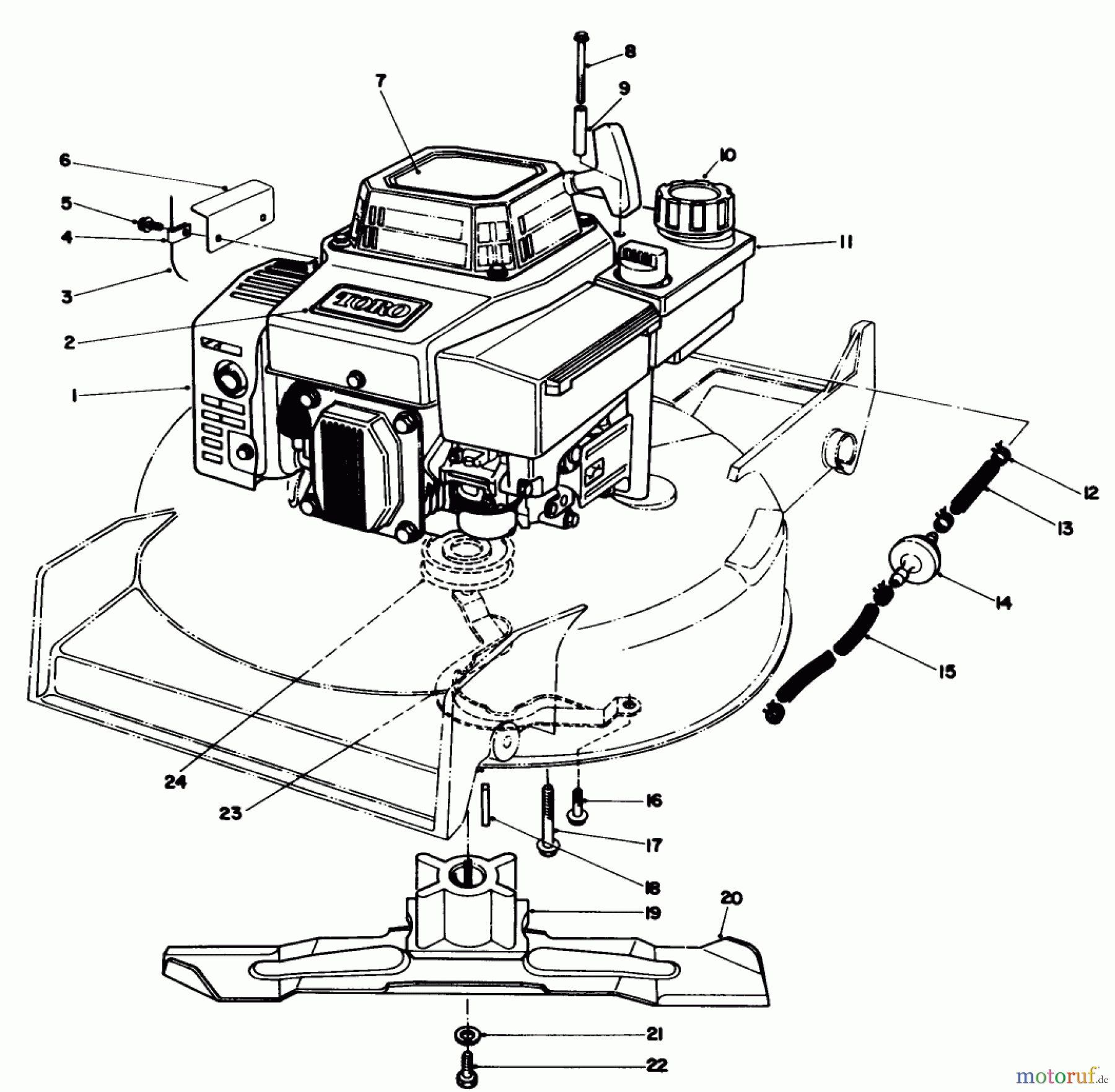  Toro Neu Mowers, Walk-Behind Seite 1 20626C - Toro Lawnmower, 1987 (7000001-7999999) ENGINE ASSEMBLY (MODEL VMG6)