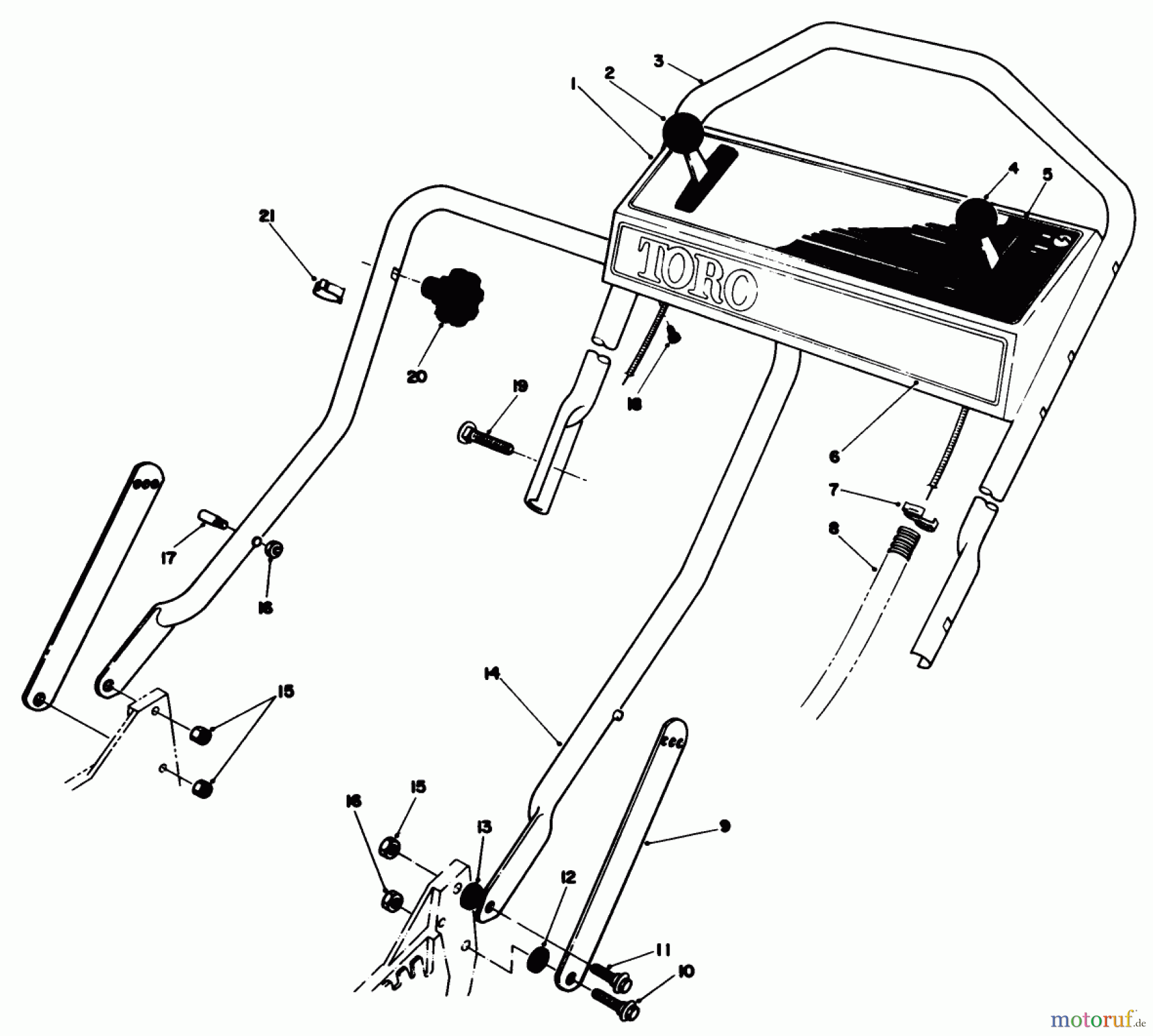  Toro Neu Mowers, Walk-Behind Seite 1 20626C - Toro Lawnmower, 1987 (7000001-7999999) HANDLE ASSEMBLY