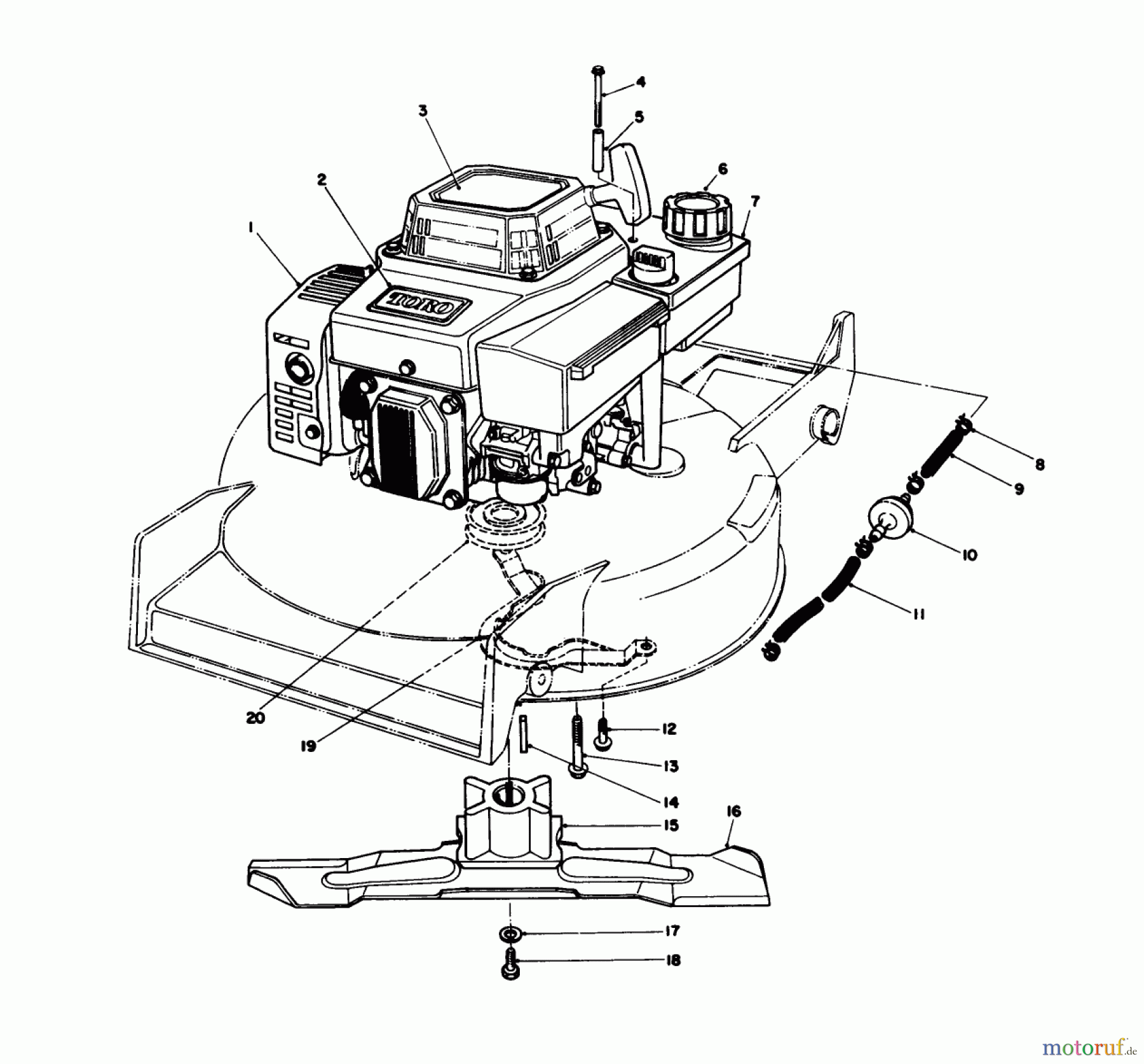  Toro Neu Mowers, Walk-Behind Seite 1 20627C - Toro Lawnmower, 1986 (6000001-6999999) ENGINE ASSEMBLY #1