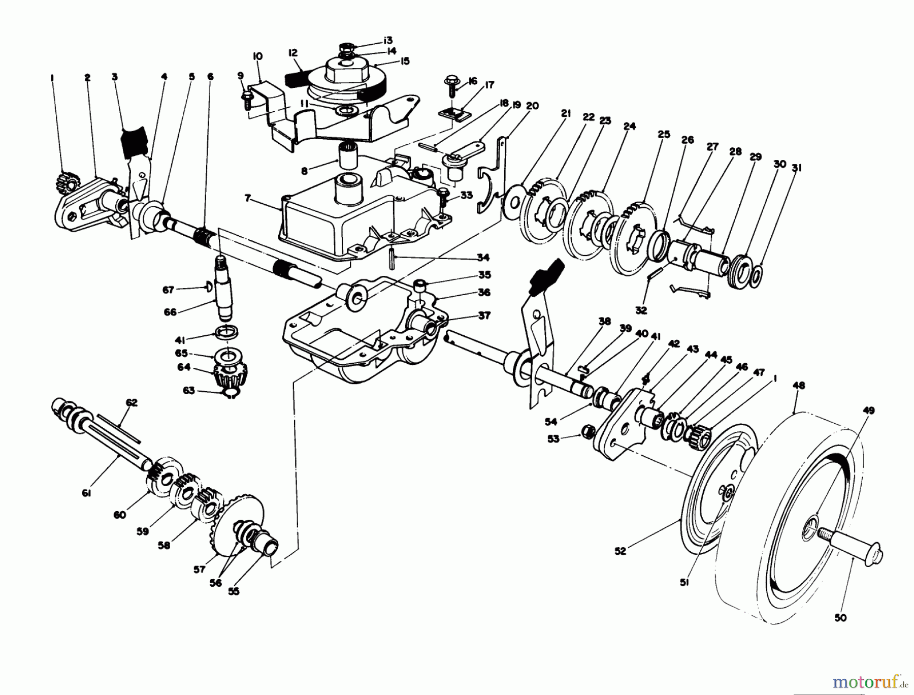  Toro Neu Mowers, Walk-Behind Seite 1 20627C - Toro Lawnmower, 1986 (6000001-6999999) GEAR CASE ASSEMBLY (MACHINE SERIAL NO. 6902501 & UP)
