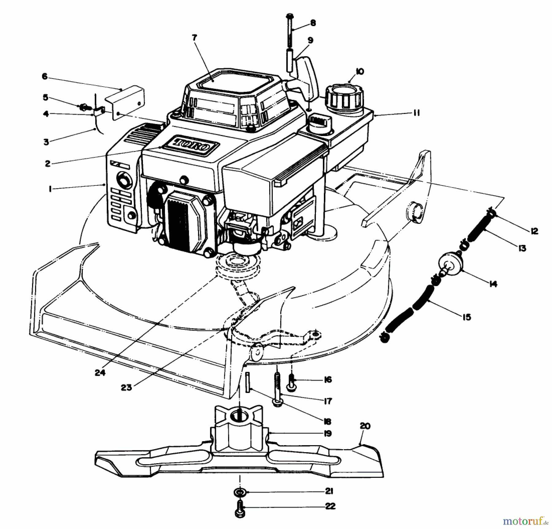  Toro Neu Mowers, Walk-Behind Seite 1 20627C - Toro Lawnmower, 1987 (7000001-7999999) ENGINE ASSEMBLY #1