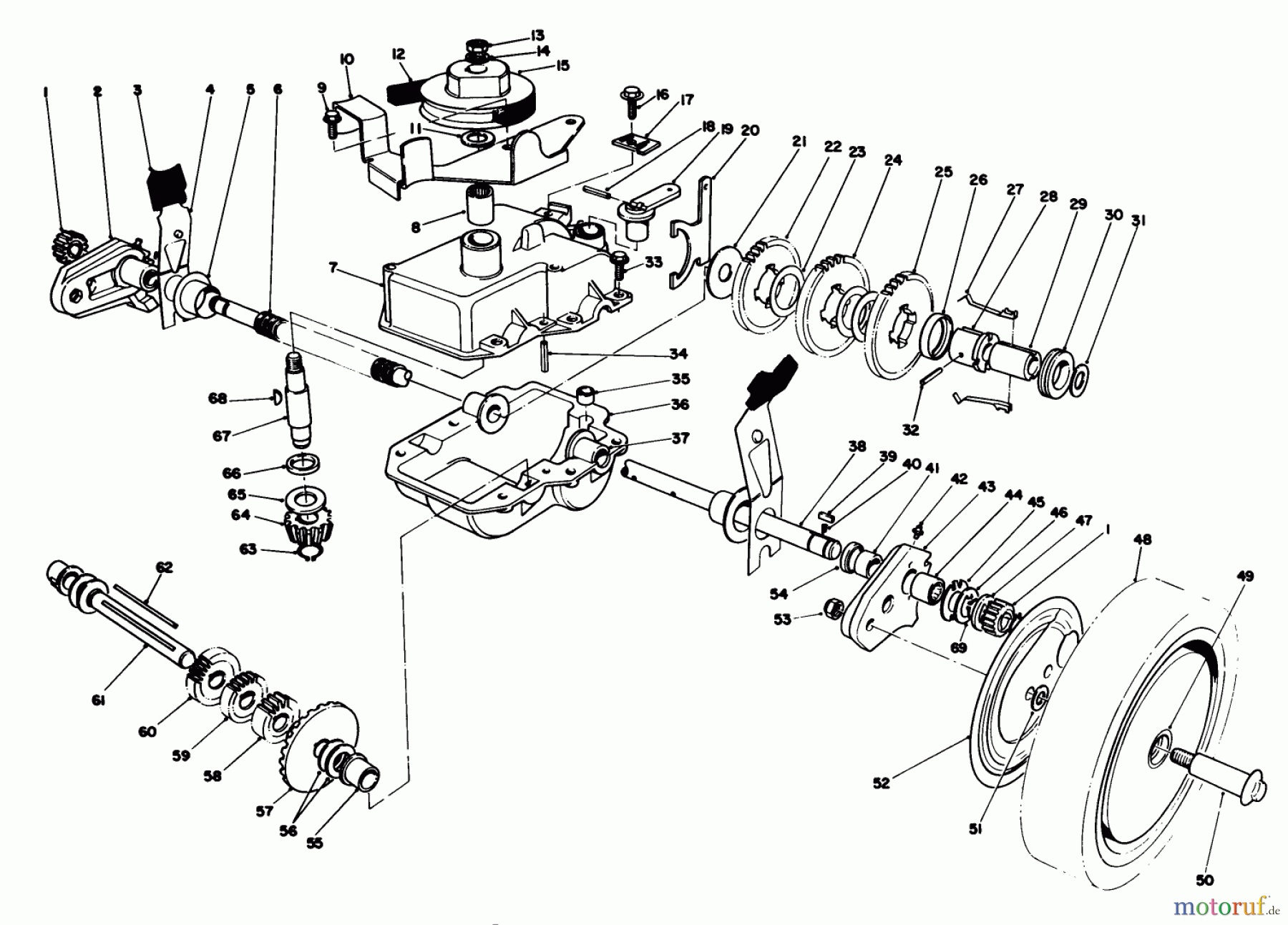  Toro Neu Mowers, Walk-Behind Seite 1 20627C - Toro Lawnmower, 1987 (7000001-7999999) GEAR CASE ASSEMBLY
