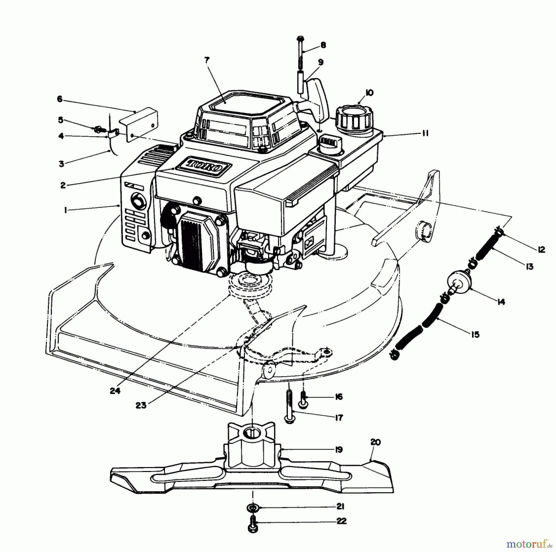  Toro Neu Mowers, Walk-Behind Seite 1 20627C - Toro Lawnmower, 1988 (8000001-8999999) ENGINE ASSEMBLY #1