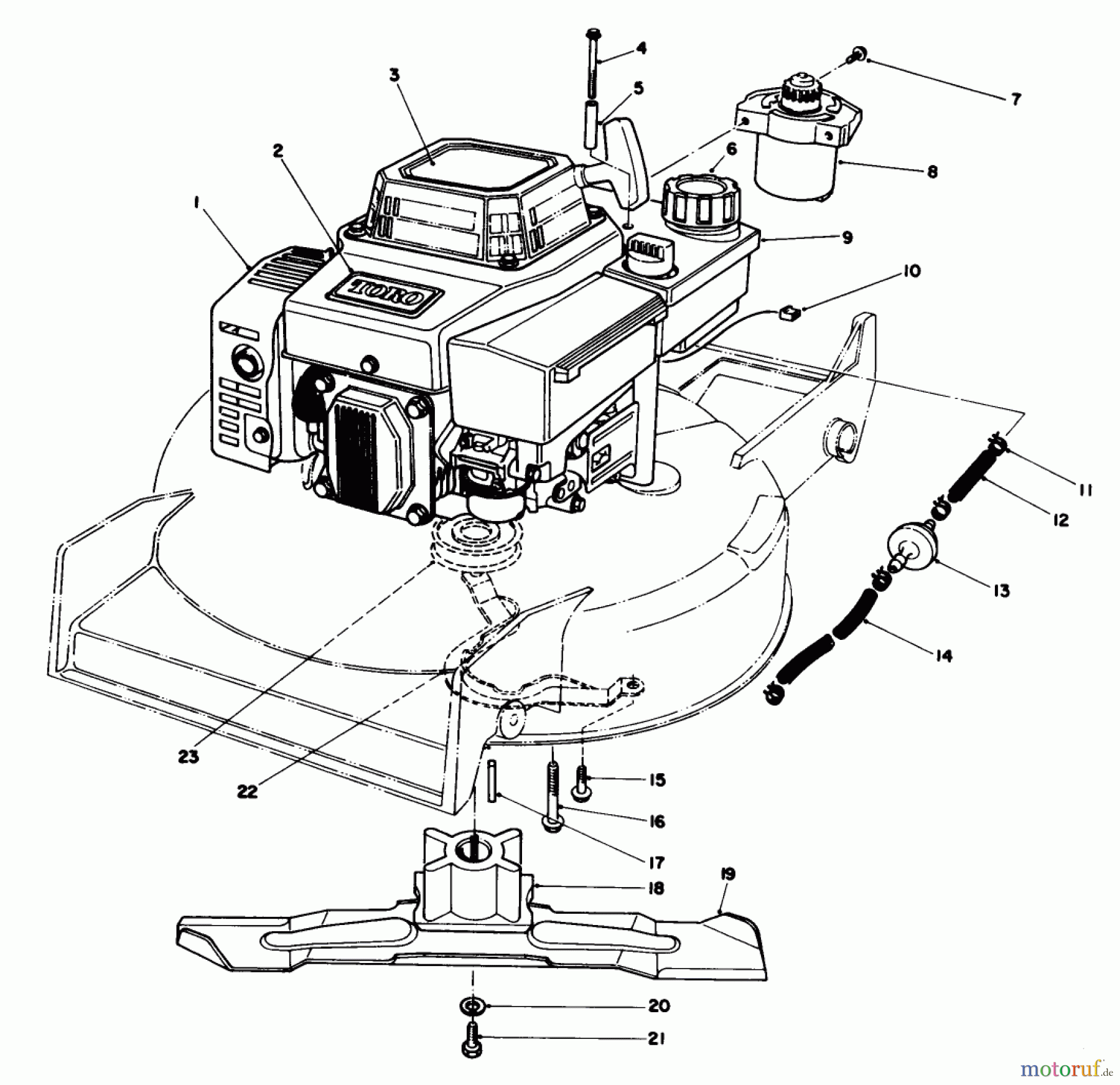  Toro Neu Mowers, Walk-Behind Seite 1 20629C - Toro Lawnmower, 1986 (6000001-6999999) ENGINE ASSEMBLY #1