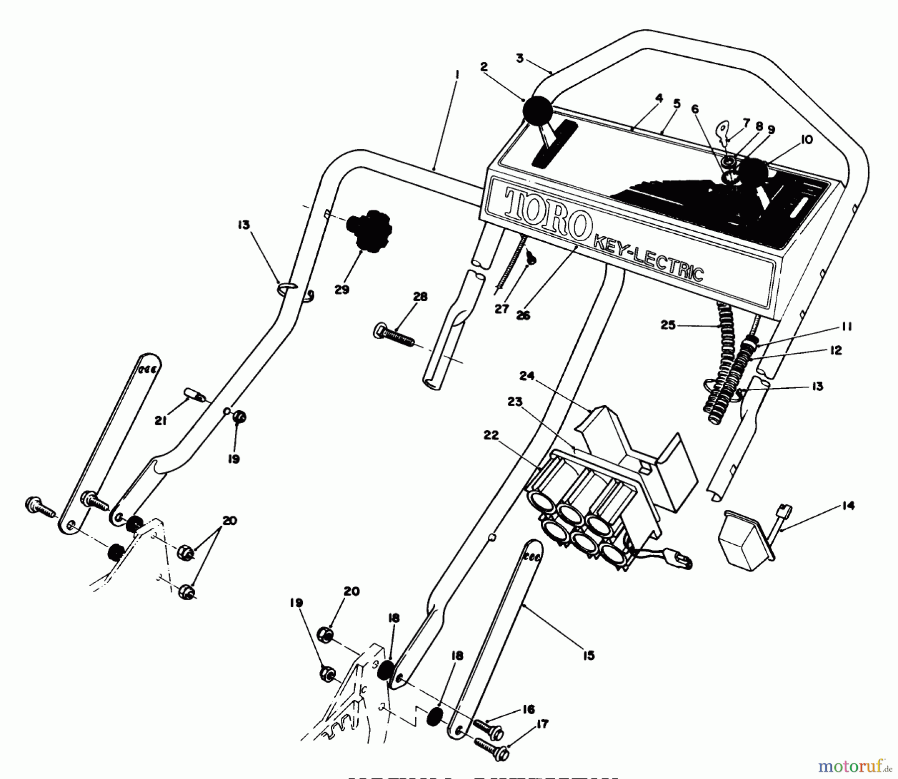  Toro Neu Mowers, Walk-Behind Seite 1 20629C - Toro Lawnmower, 1986 (6000001-6999999) HANDLE ASSEMBLY