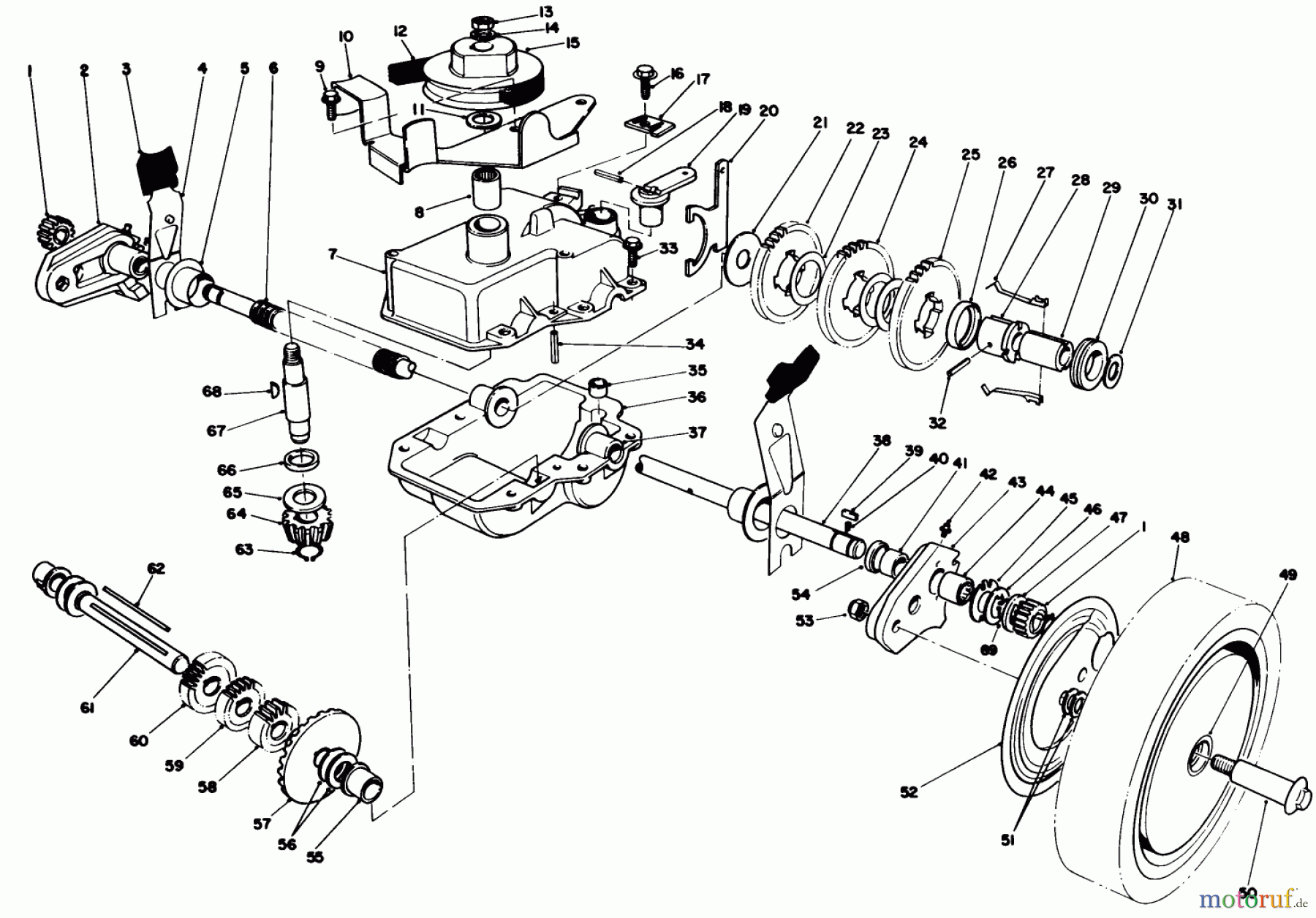  Toro Neu Mowers, Walk-Behind Seite 1 20629C - Toro Lawnmower, 1987 (7000001-7999999) GEAR CASE ASSEMBLY